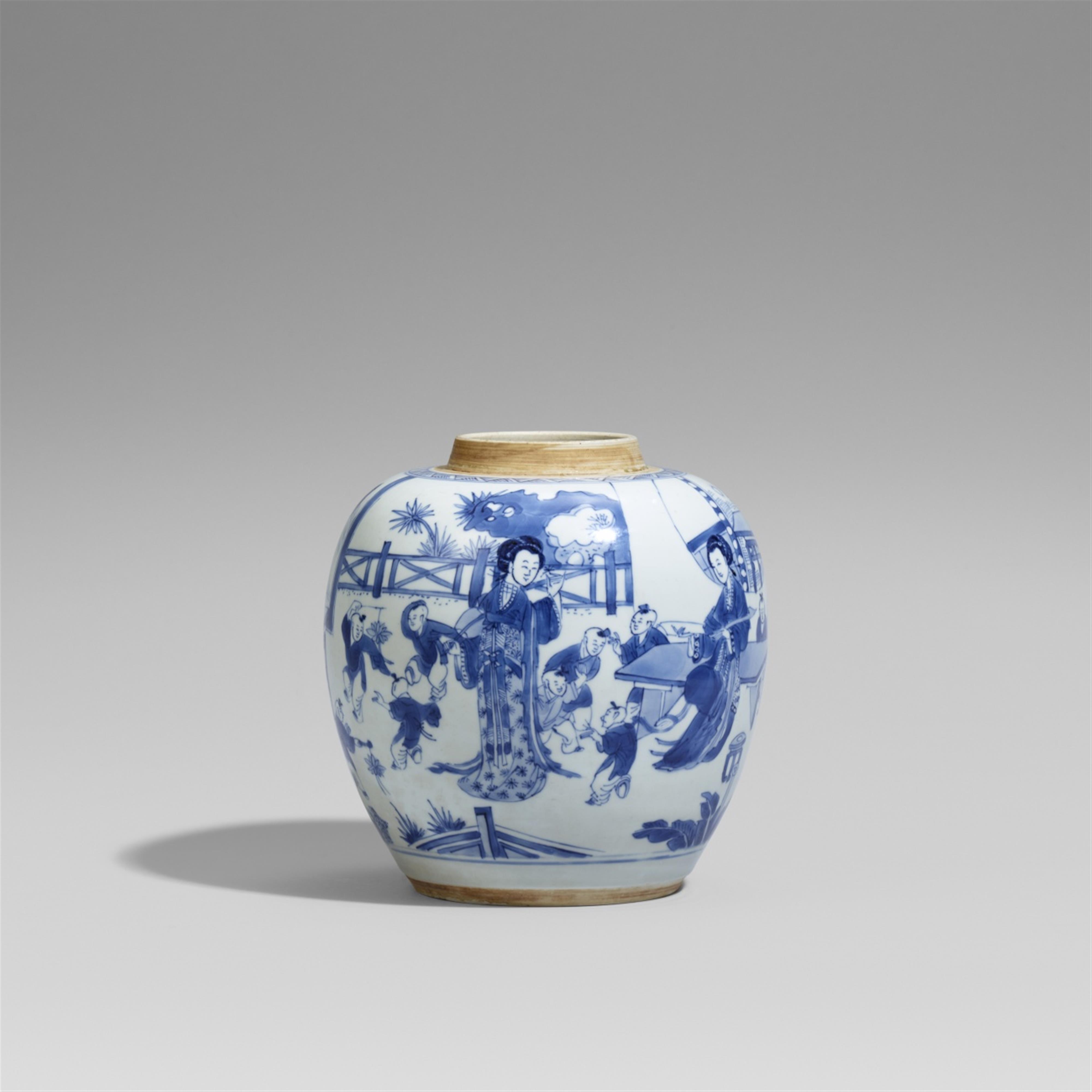 Kleiner blau-weißer Ingwertopf. Kangxi-Periode (1662-1722) - image-1