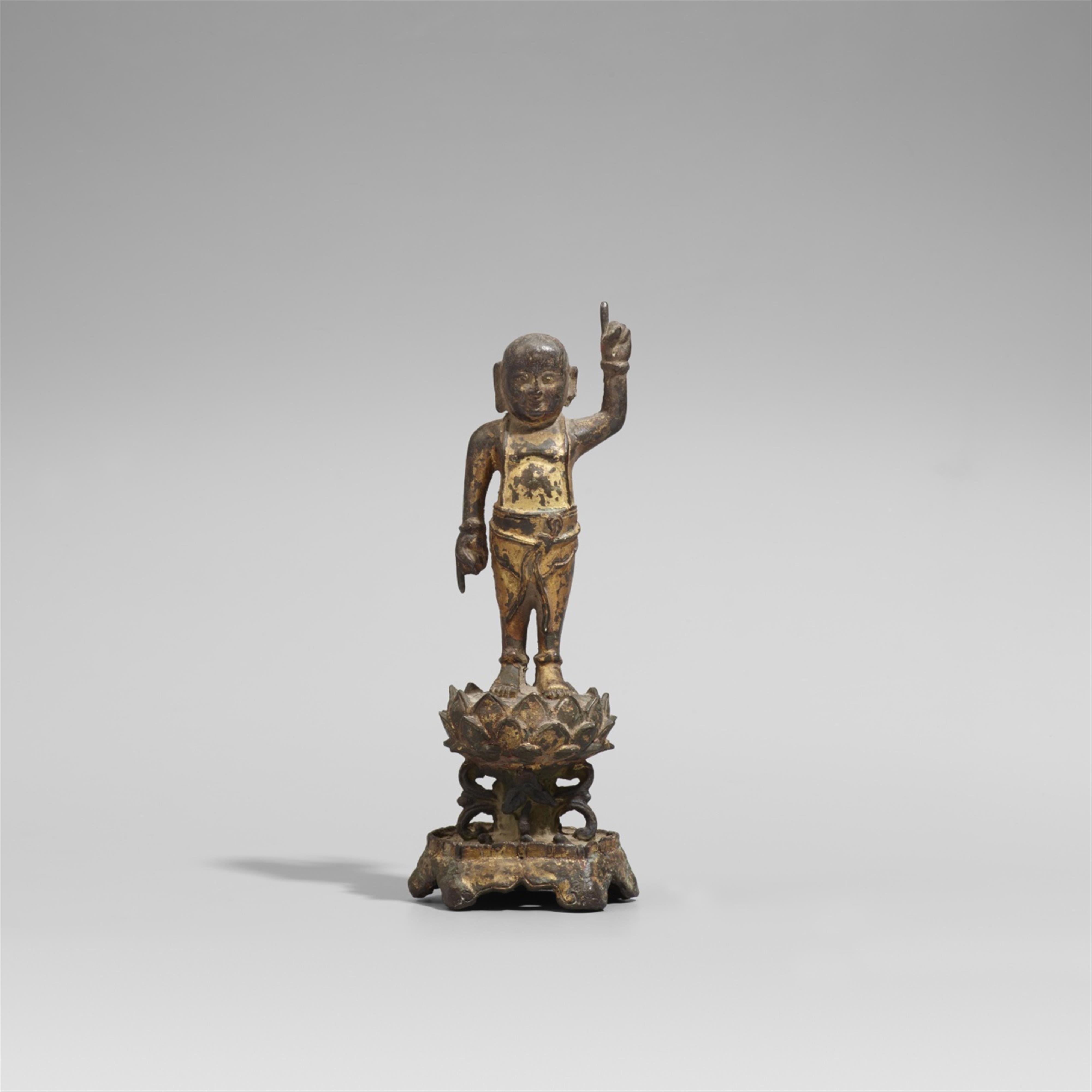 A bronze figure of Buddha as a child. Ming dynasty - image-2