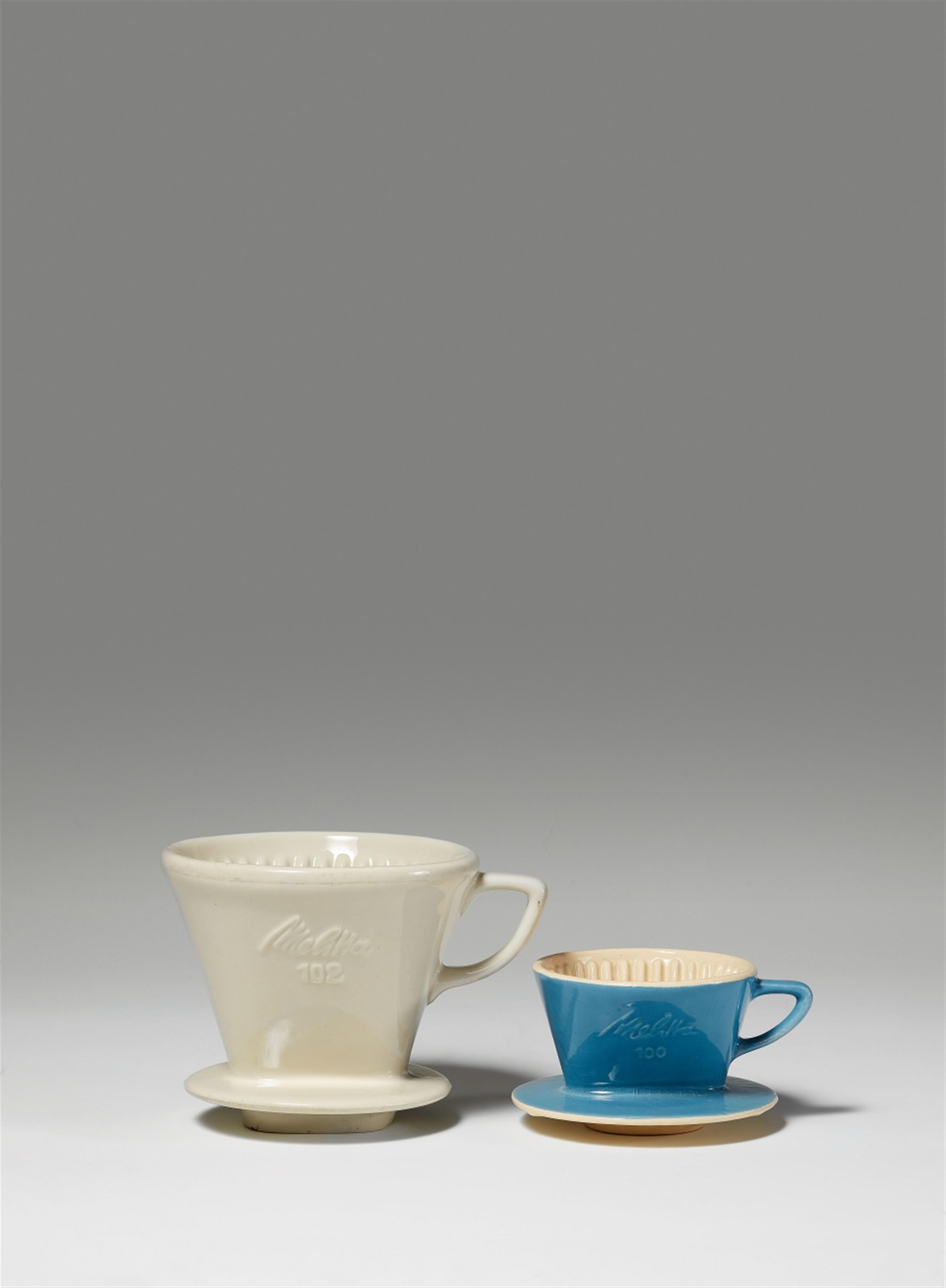 Two cup-shaped Melitta porcelain coffee filters - image-1