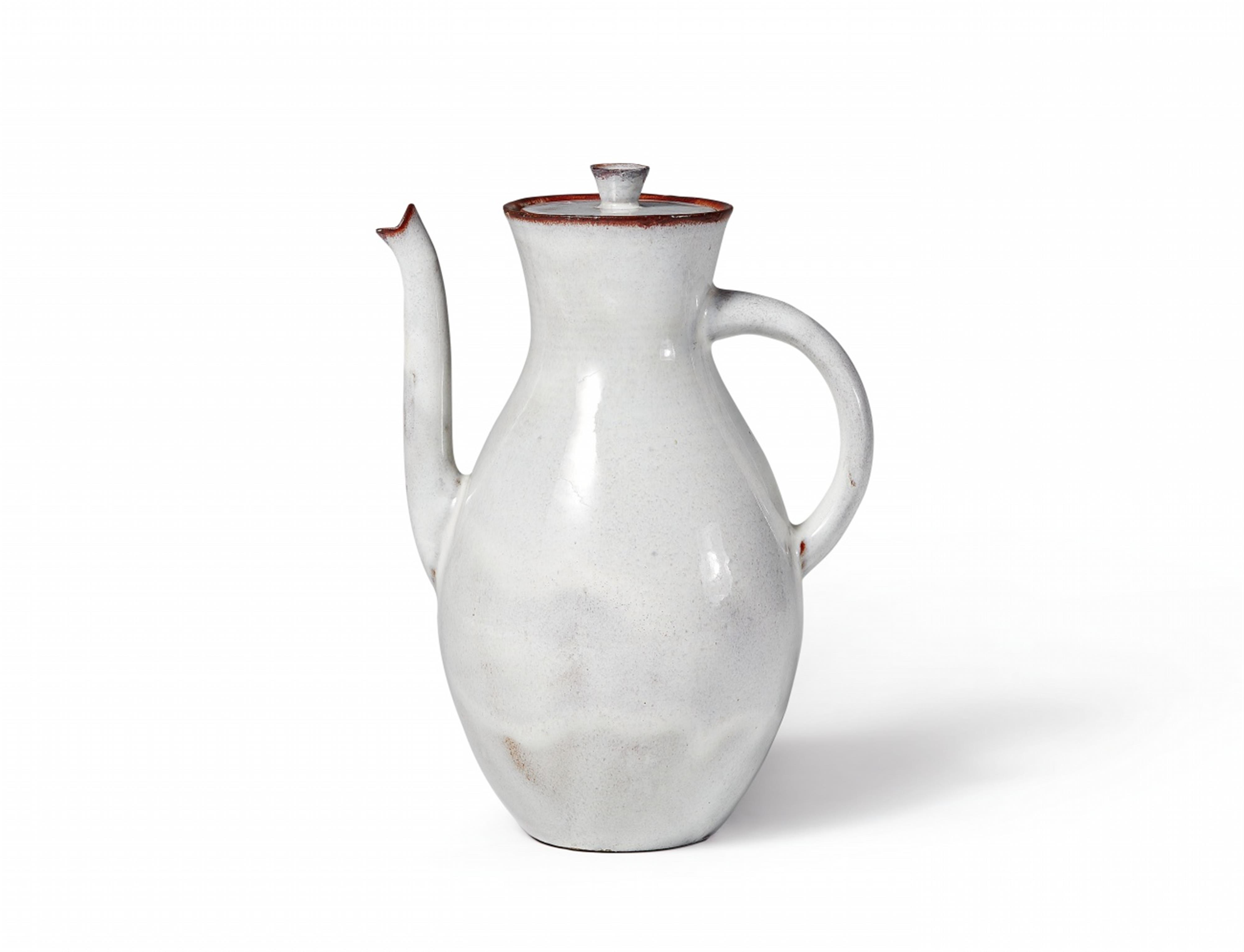 A salt-glazed earthenware coffee pot by Otto Lindig - image-1