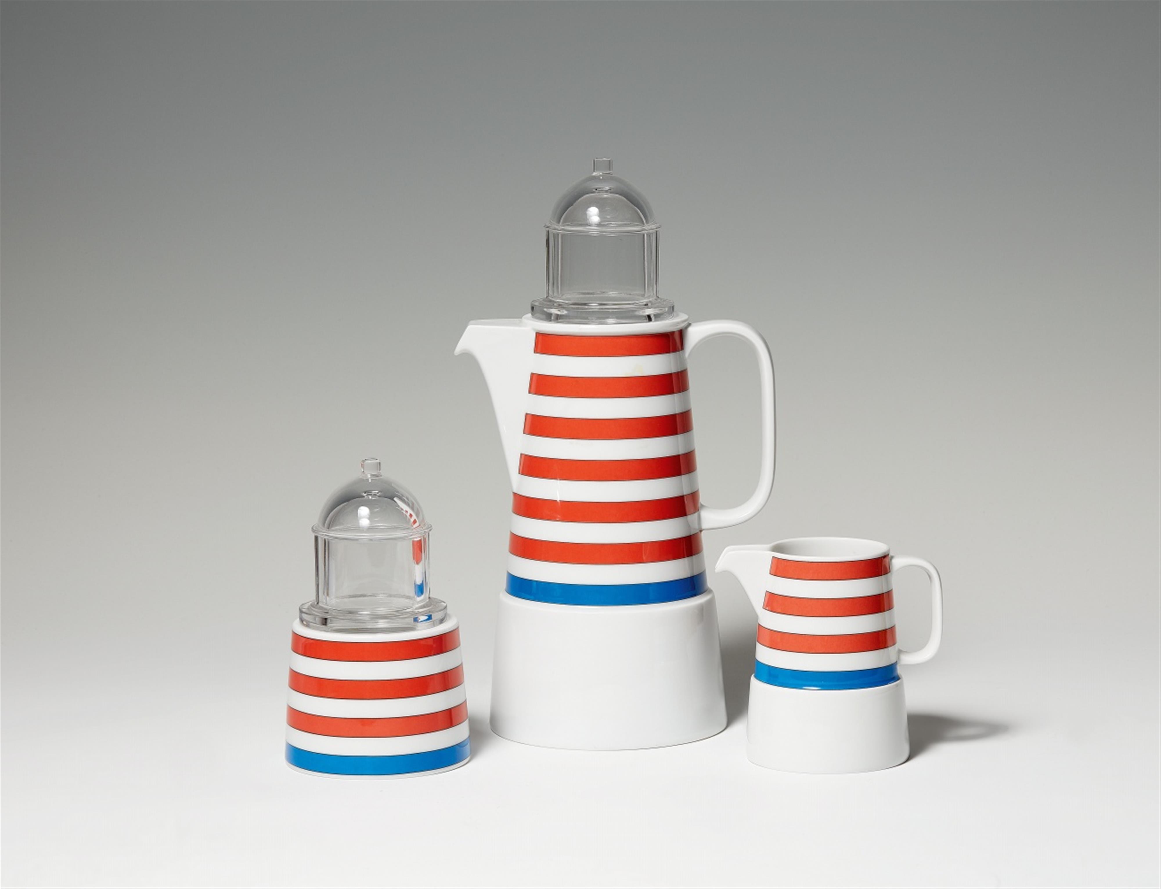 A three-piece porcelain and glass coffee service "Il Faro" - image-1
