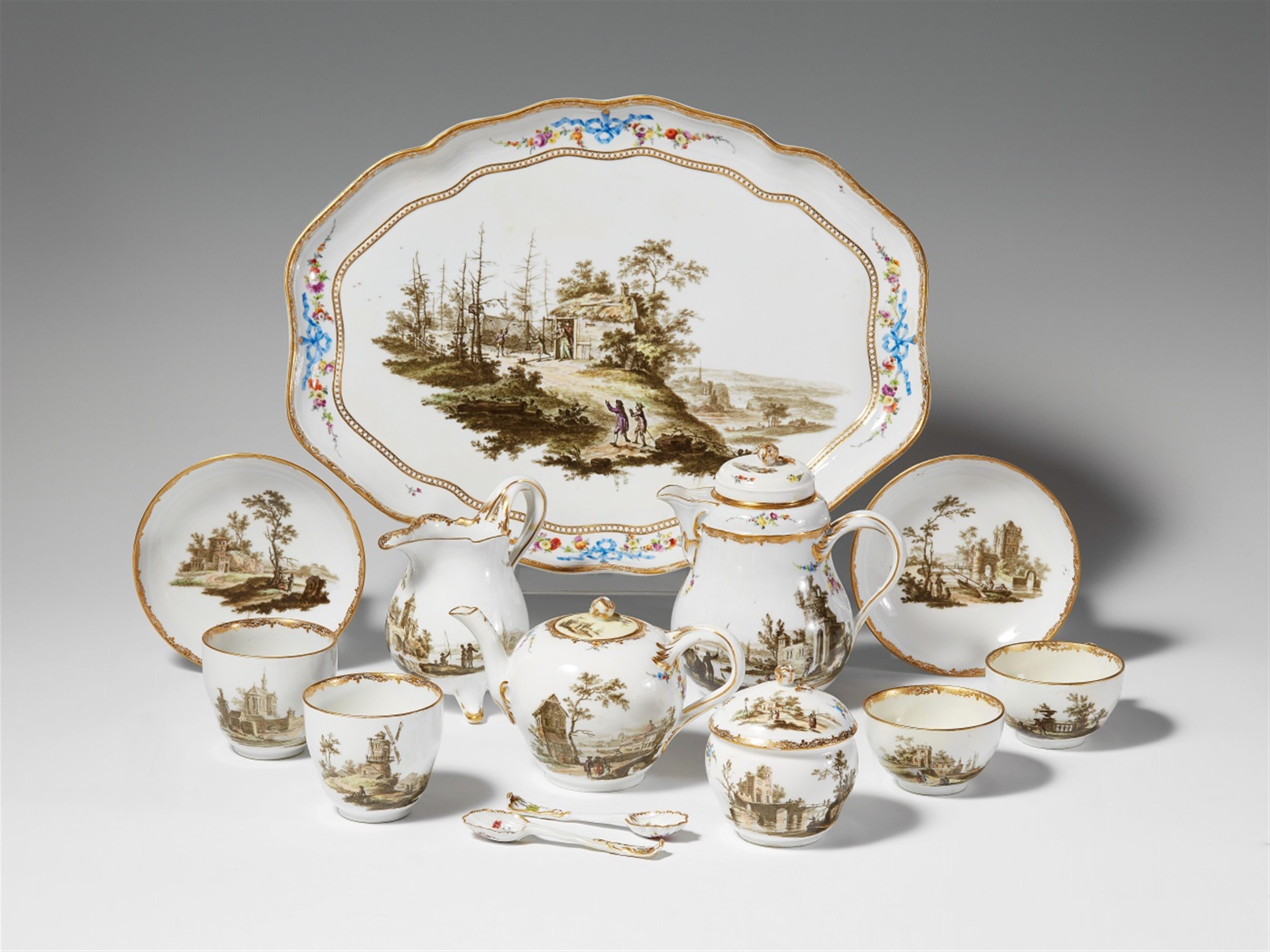 A Meissen porcelain travel service with landscape decor - image-1