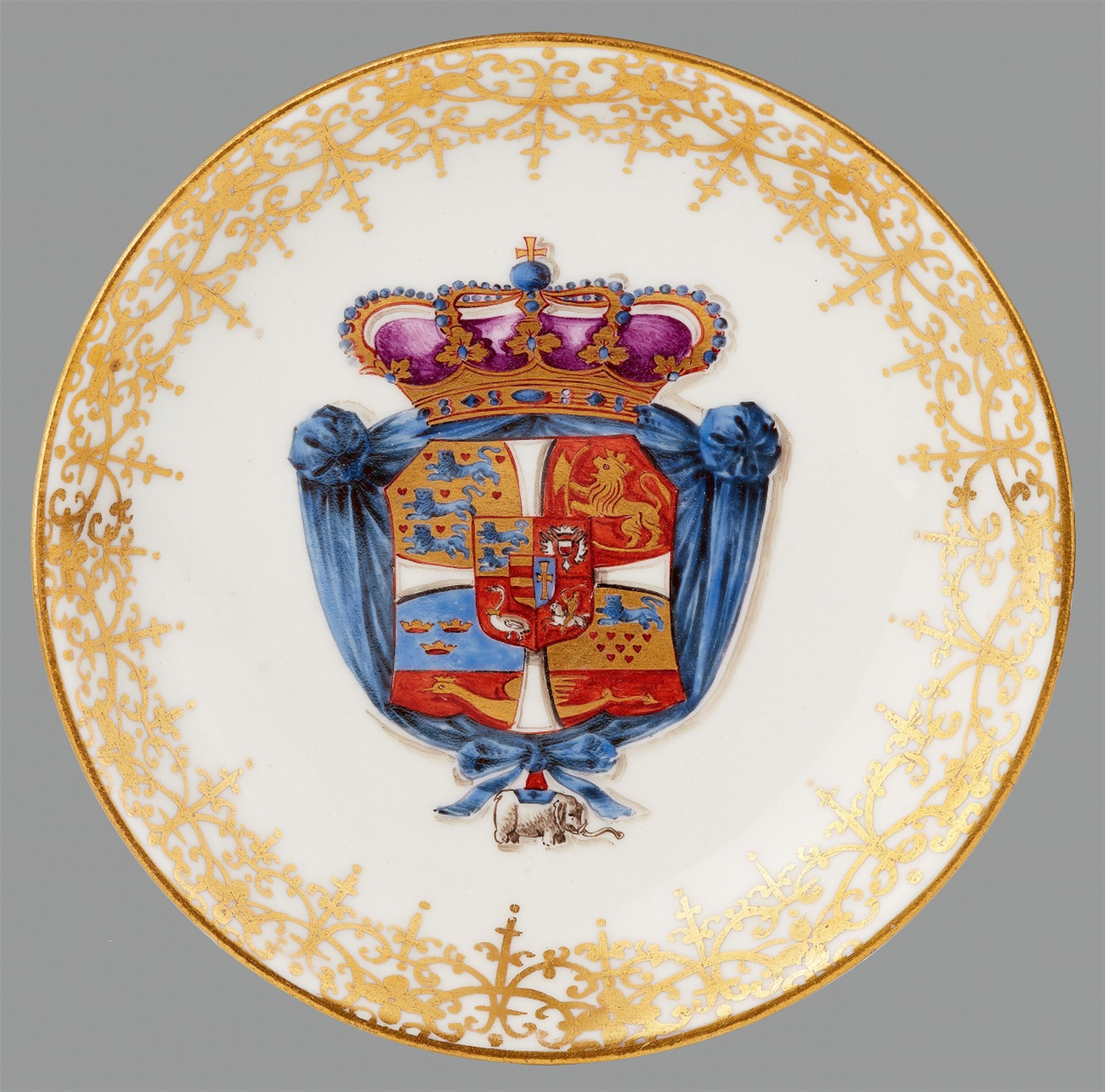 A Meissen porcelain tea bowl with the coat-of-arms of King Christian VI of Denmark - image-8