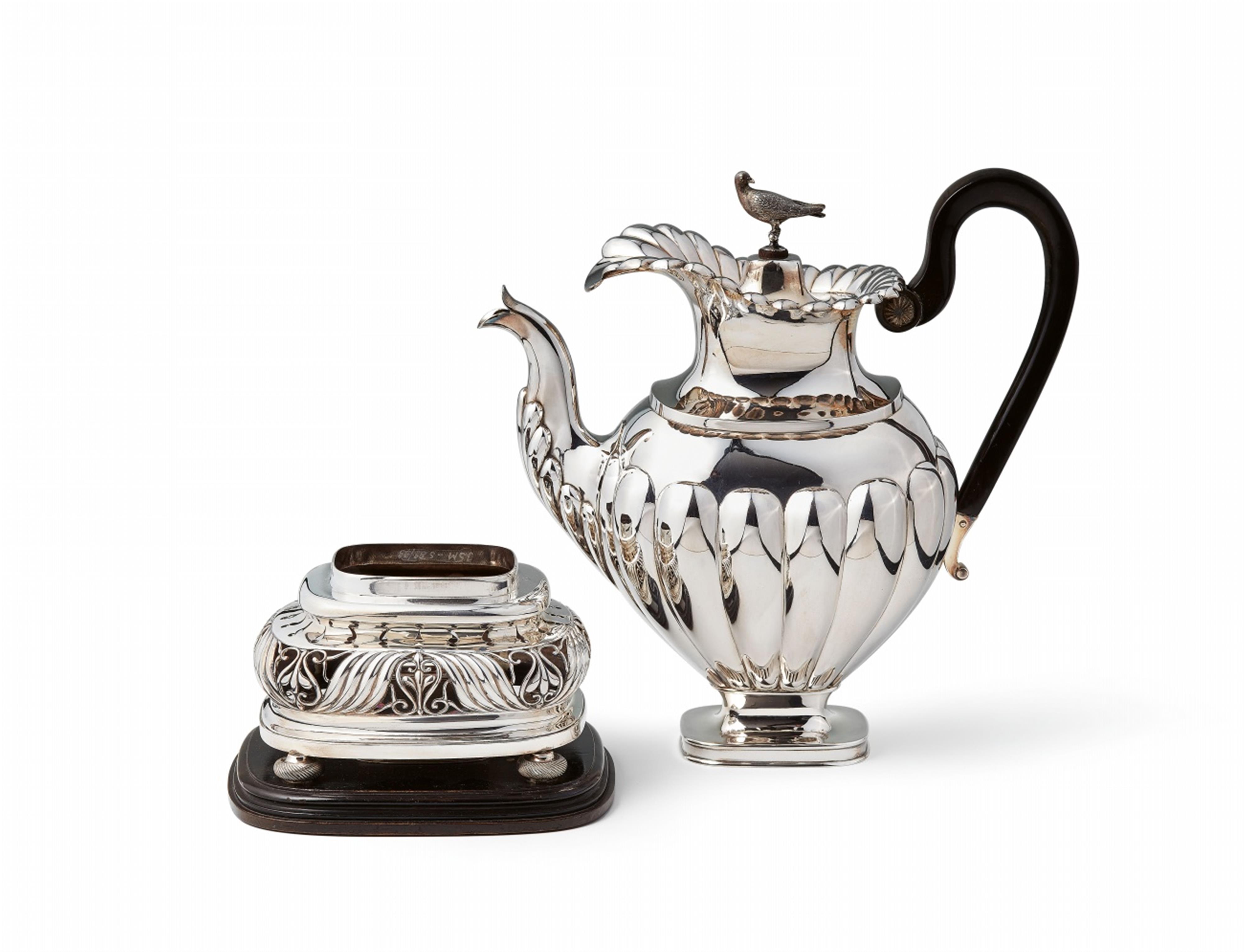 An Amsterdam silver coffee pot and rechaud - image-1