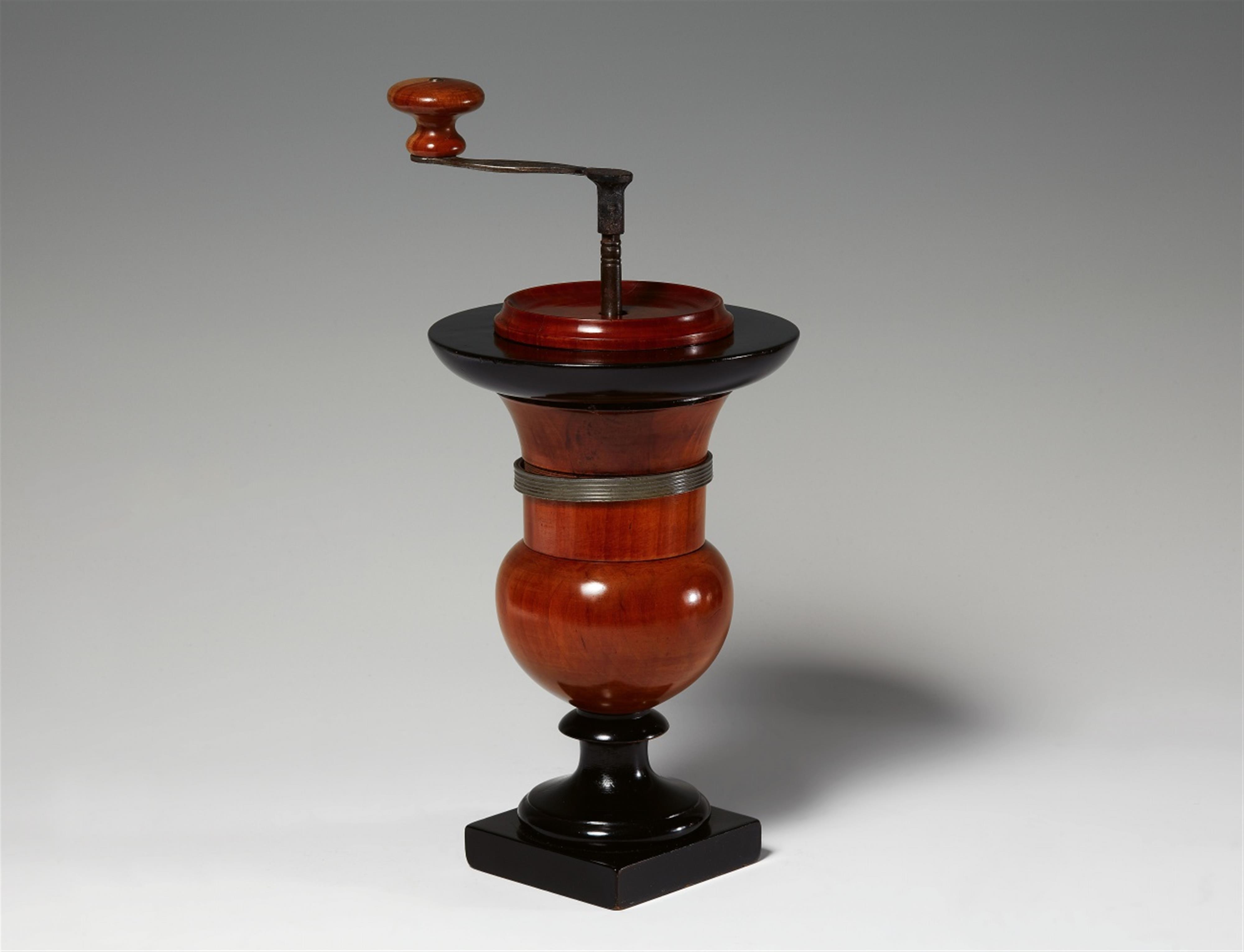 A rare Biedermeier turned wood coffee grinder - image-1
