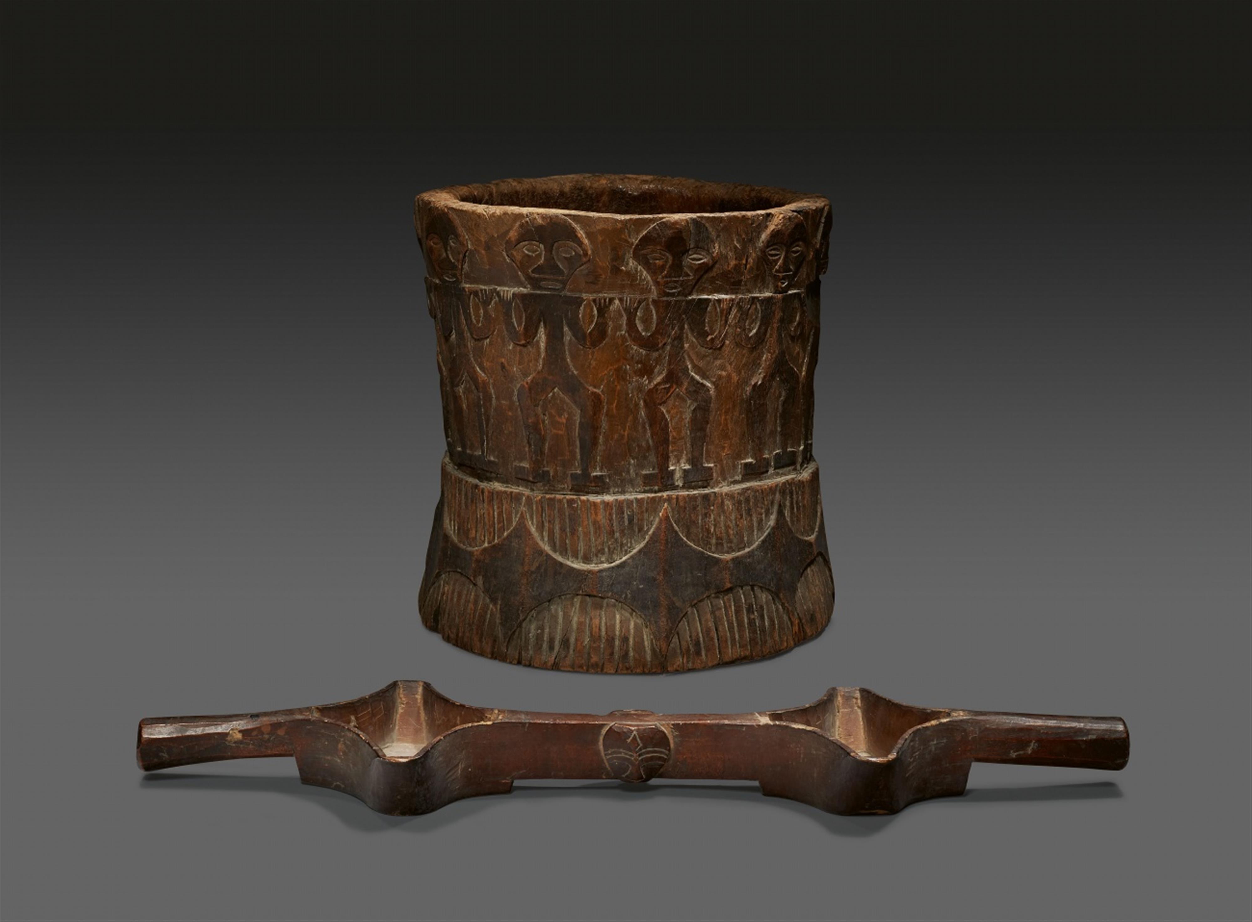 PAIWAN MORTAR AND DOUBLE WINE CUP - image-1