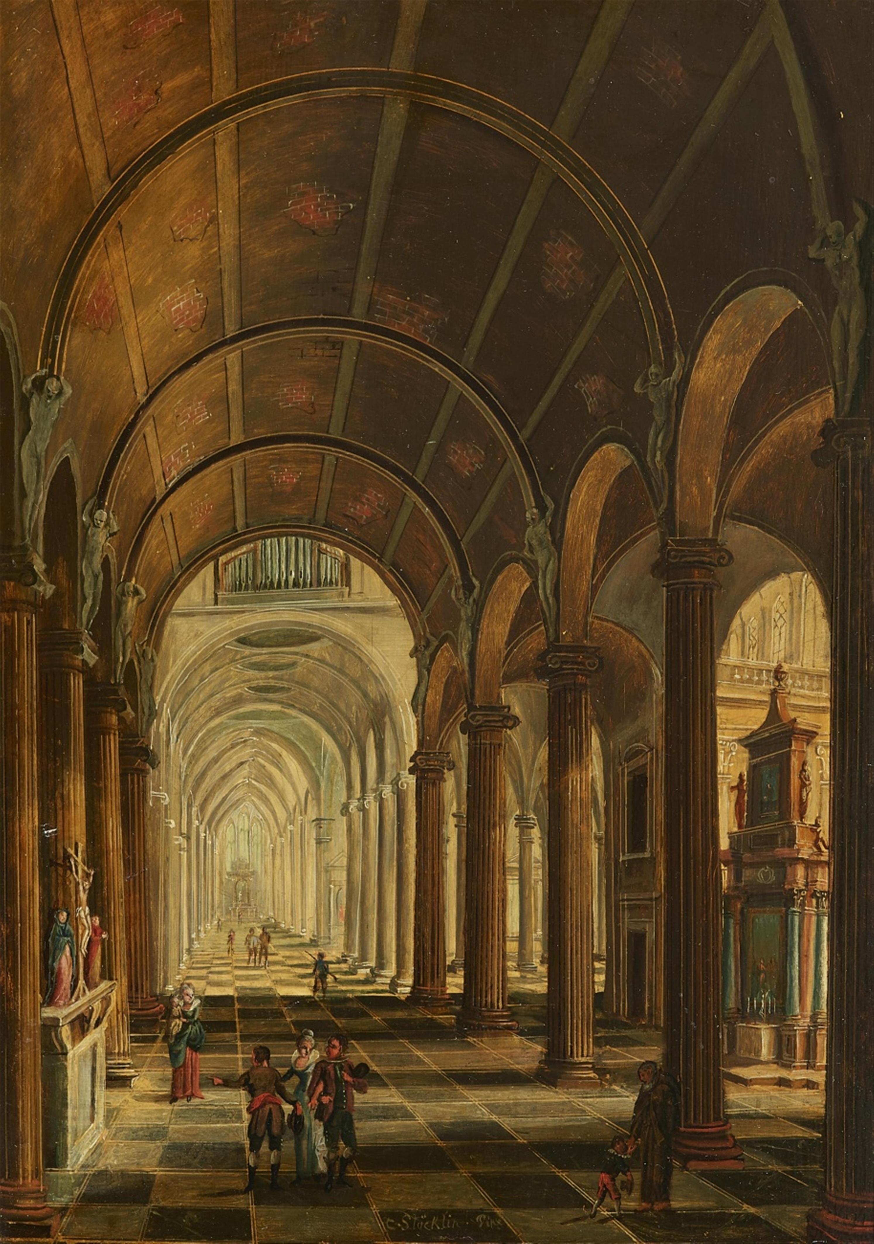 Christian Stöcklin - Kircheninneres mit Tonnengewölbe - image-1