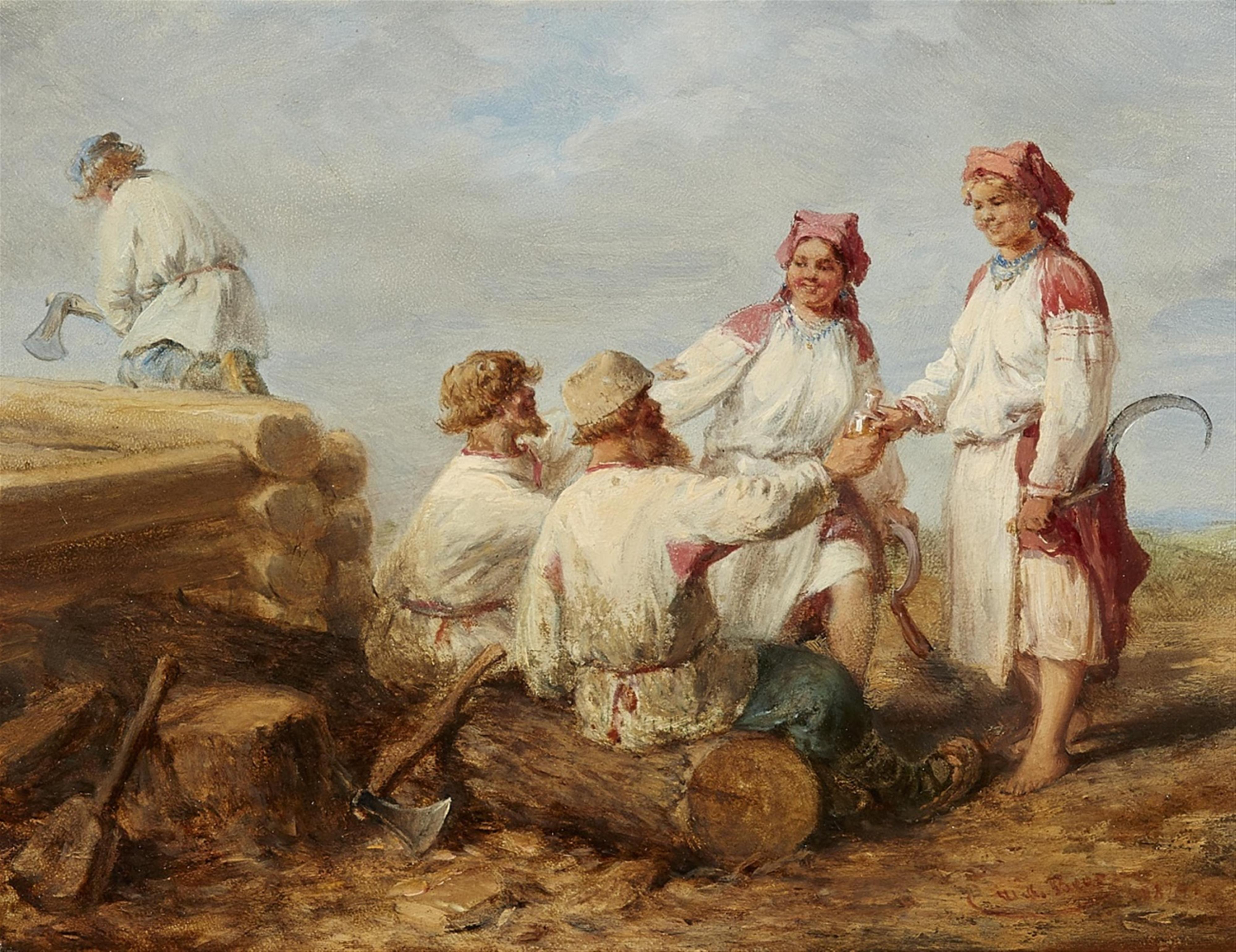 Wilhelm Amandus Beer - Russian Woodcutters at Rest - image-1
