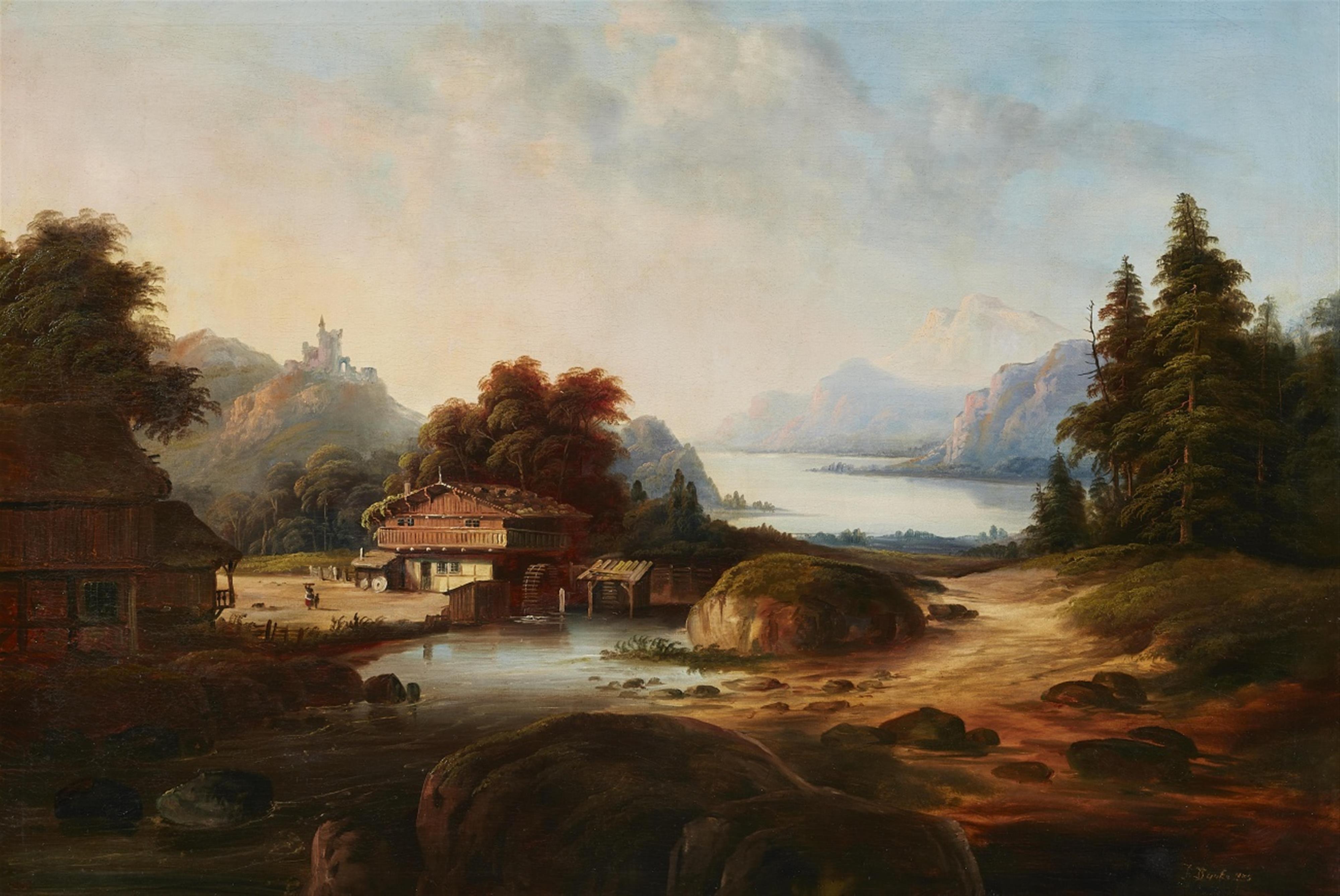 Johannes Bartholomäus Duntze - Landscape with a Windmill - image-1