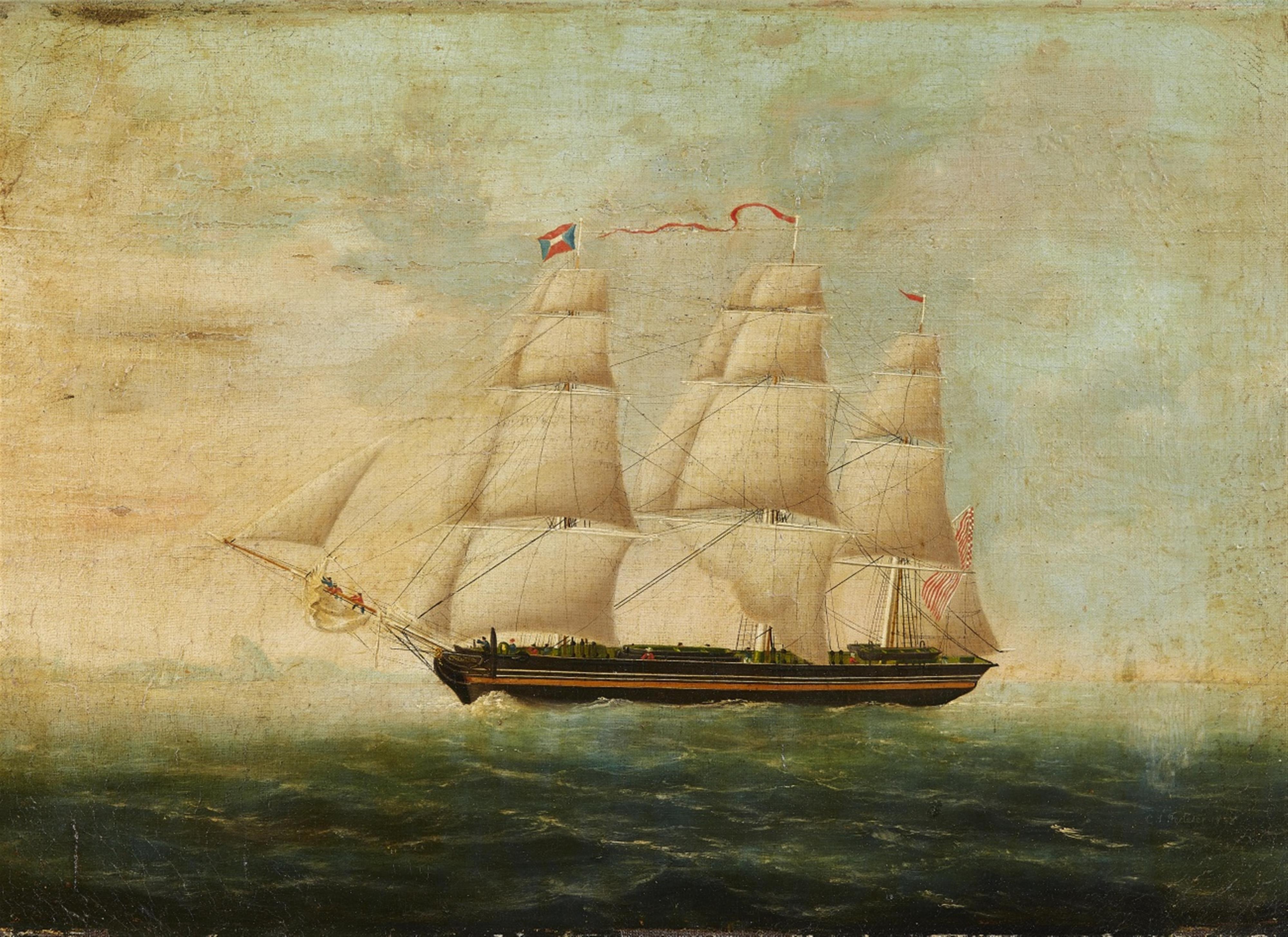 Carl Justus Harmen Fedeler - Segelschiff "Clementine" auf dem Meer - image-1