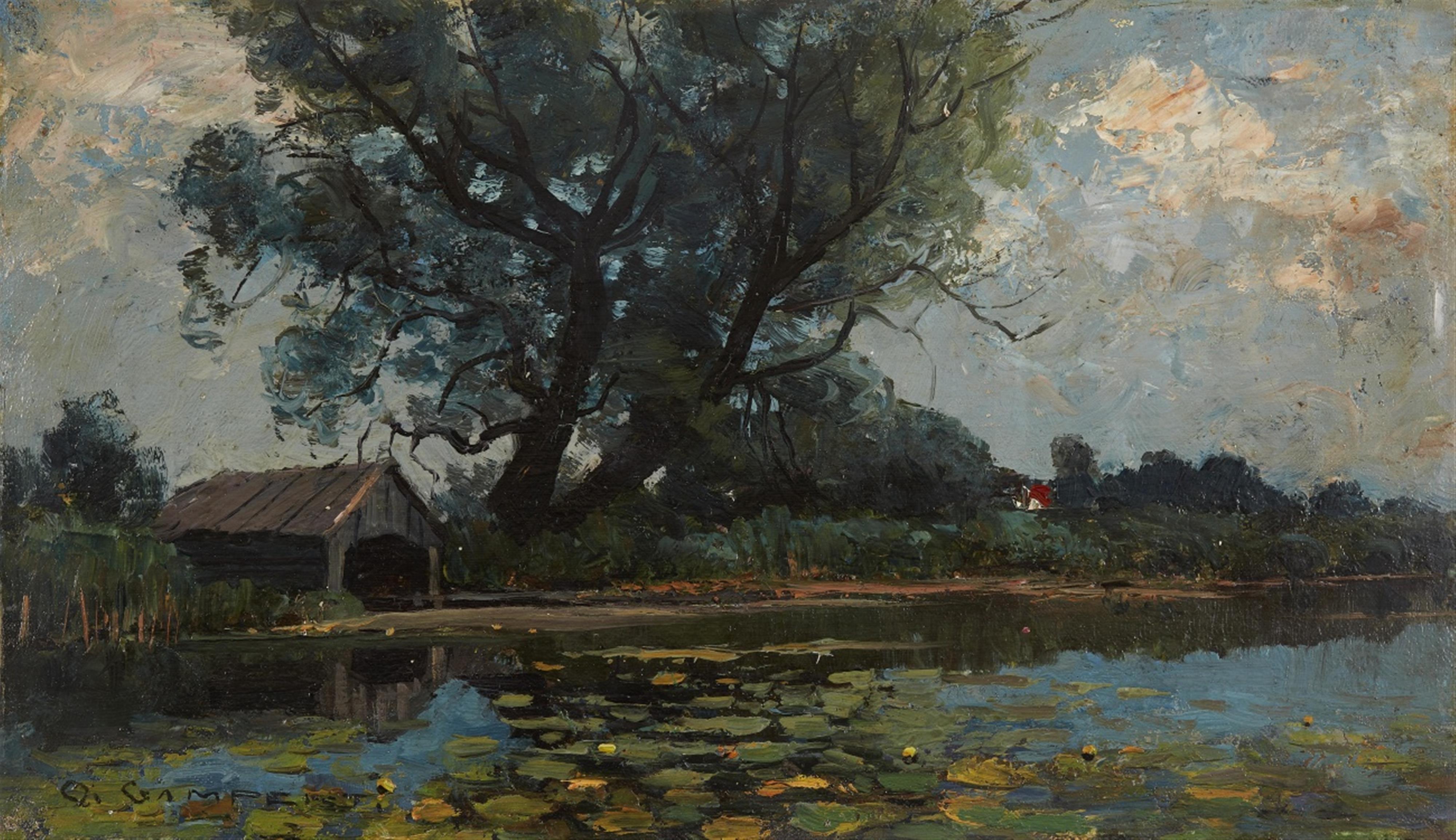 Otto Gampert - Boathouse by a Lake - image-1