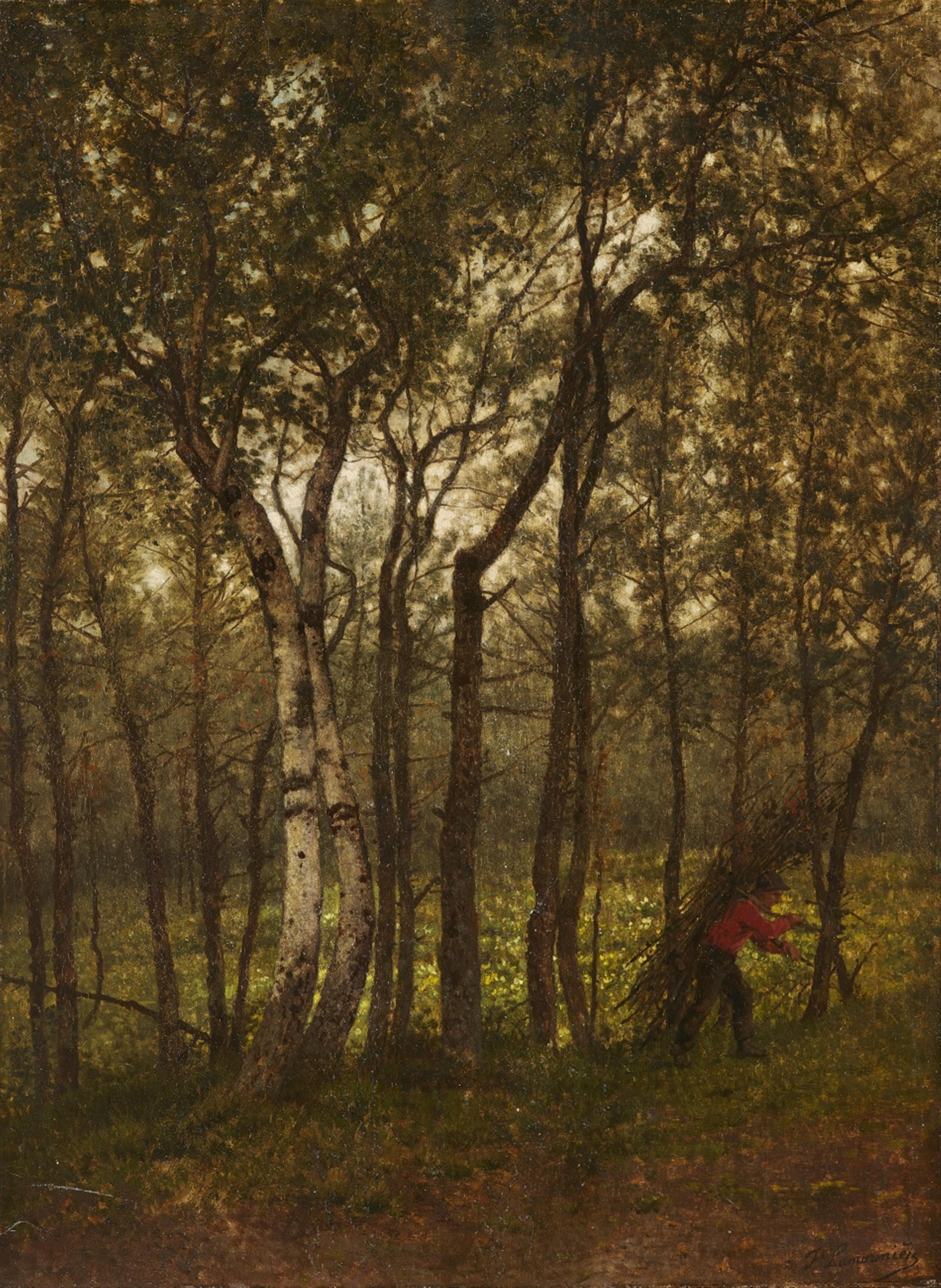 François Lamorinière - Firewood Collector on a Woodland Path near Putte - image-1