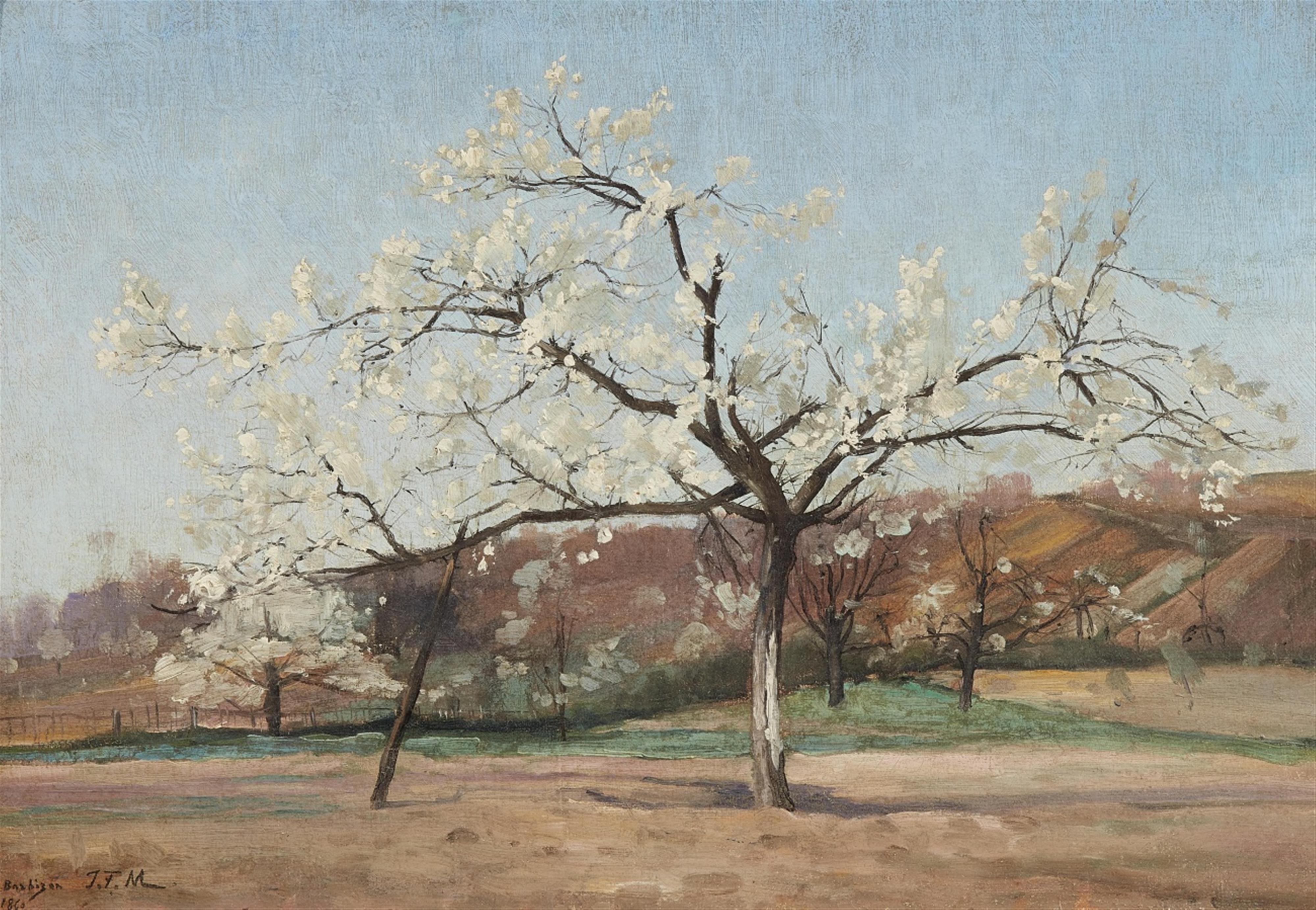 Jean François Millet, attributed to - A Flowering Apple Tree - image-1