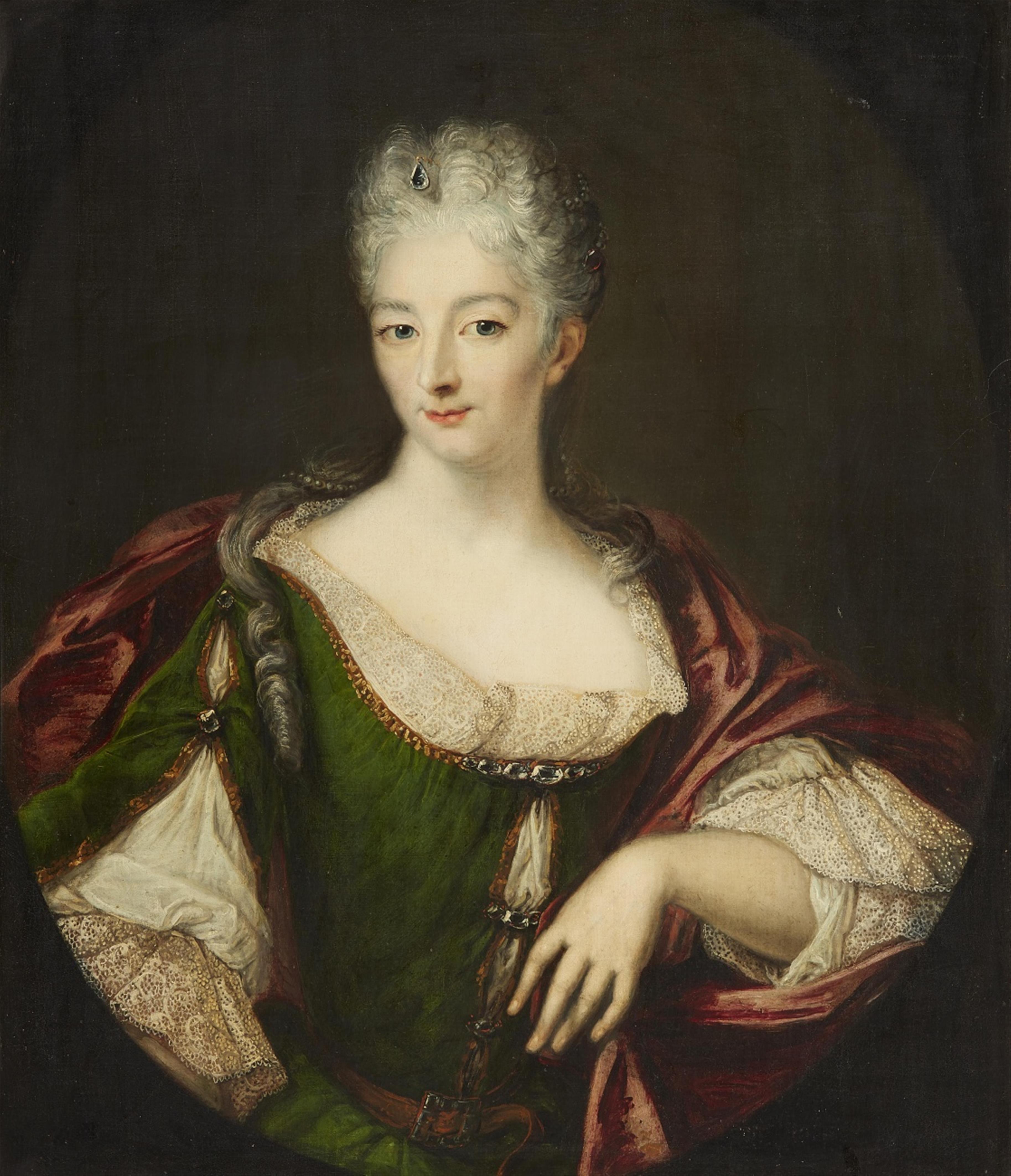 German School 1st half 18th century - Portrait of Baroness Maria Catharina von Loë - image-1