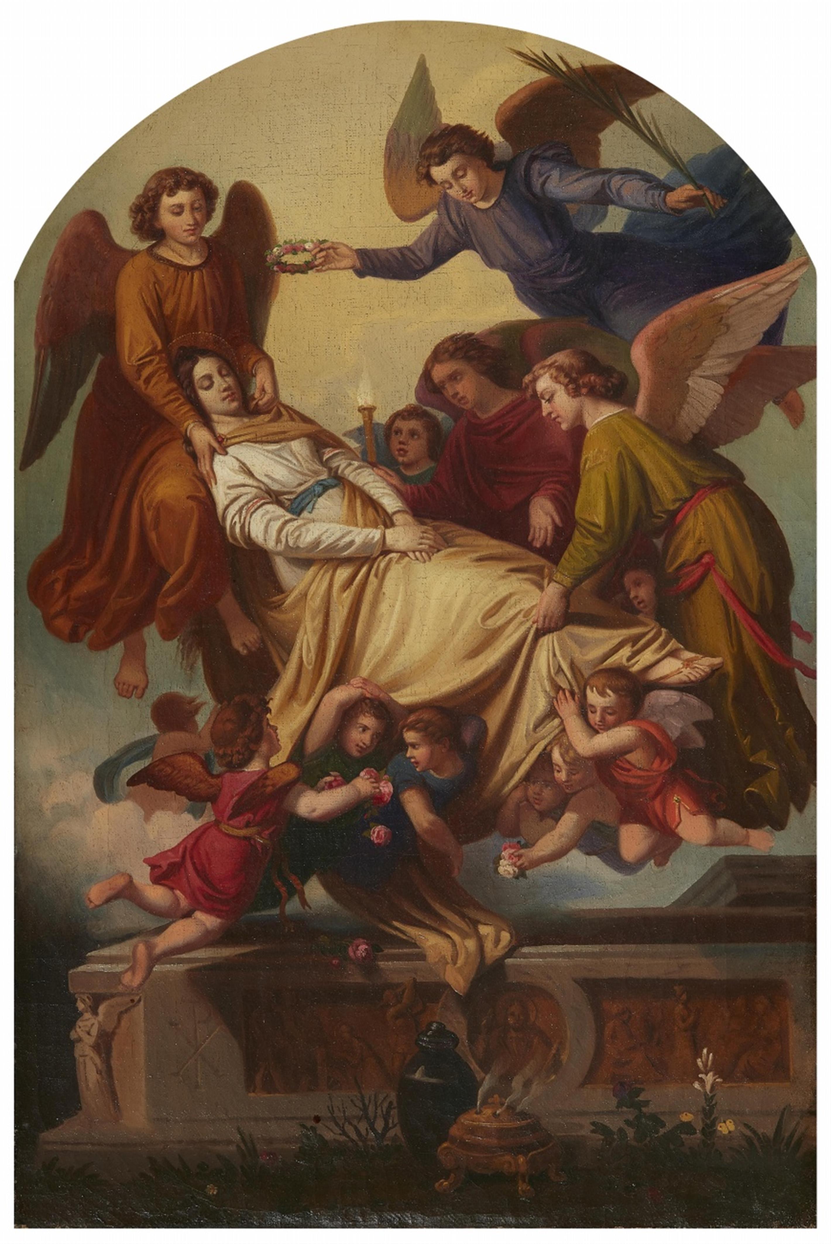 Johann Michael Wittmer, zugeschrieben - Die heilige Katharina wird von Engeln zum Berg Sinai getragen - image-1