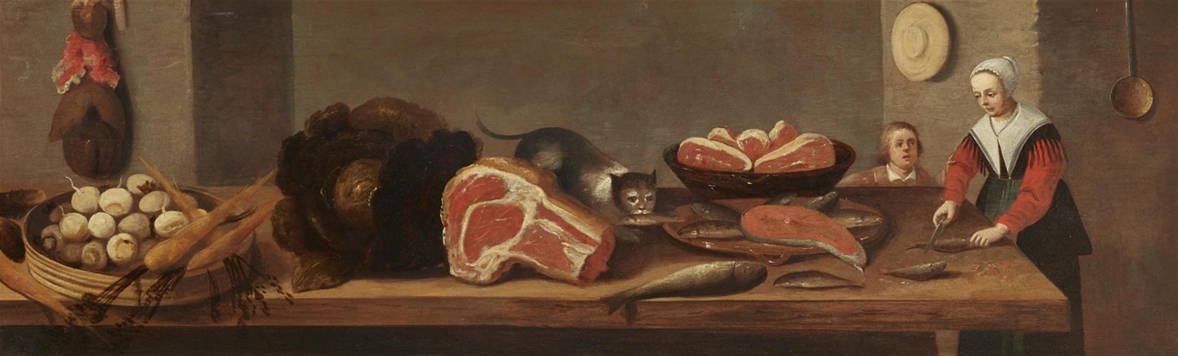 Flämischer Meister des 17. Jahrhunderts - Küchenstillleben mit Magd - image-1