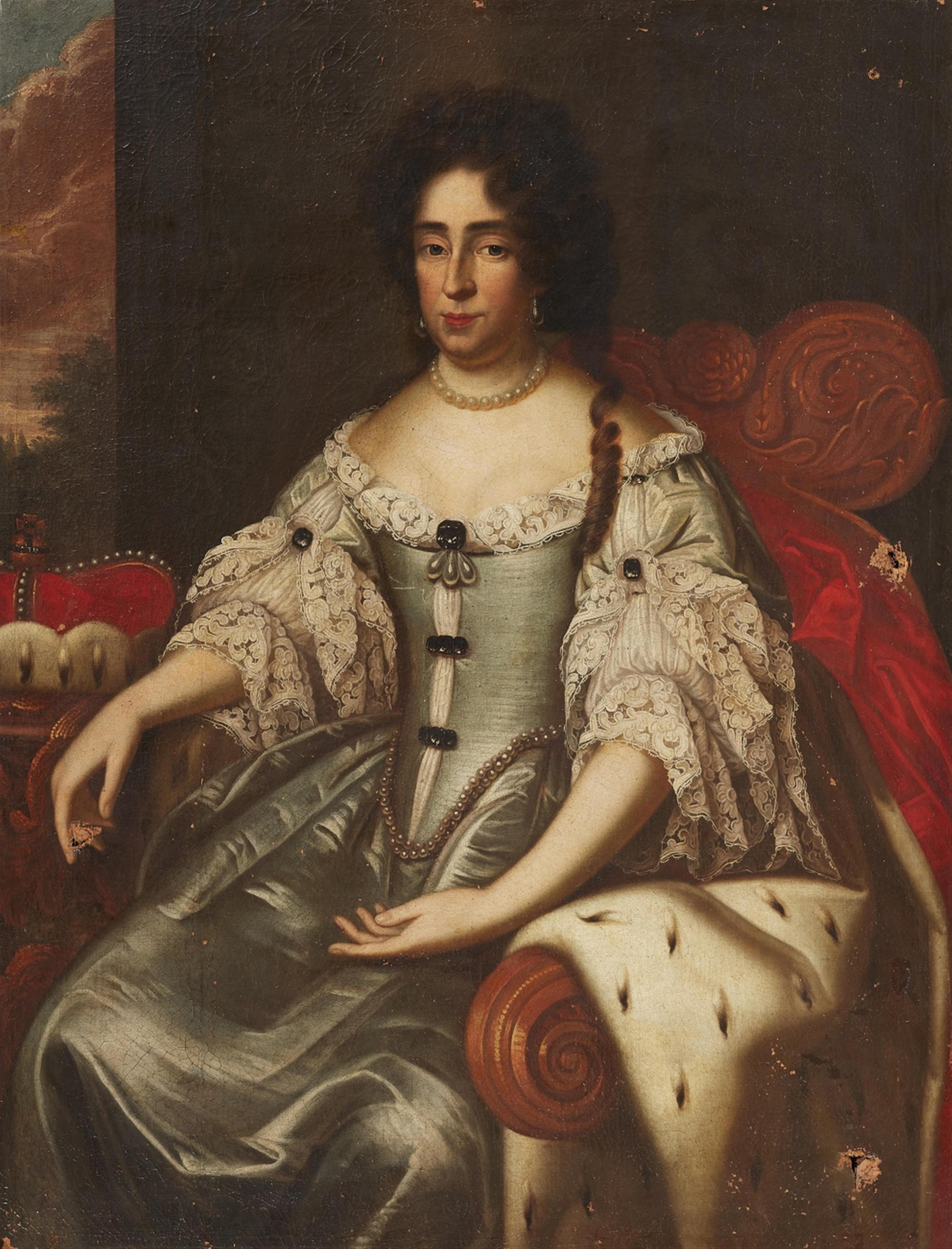 Jan de Baen, workshop or circle - Portrait of Princess Elector Dorothea Sophie of Brandenburg - image-1