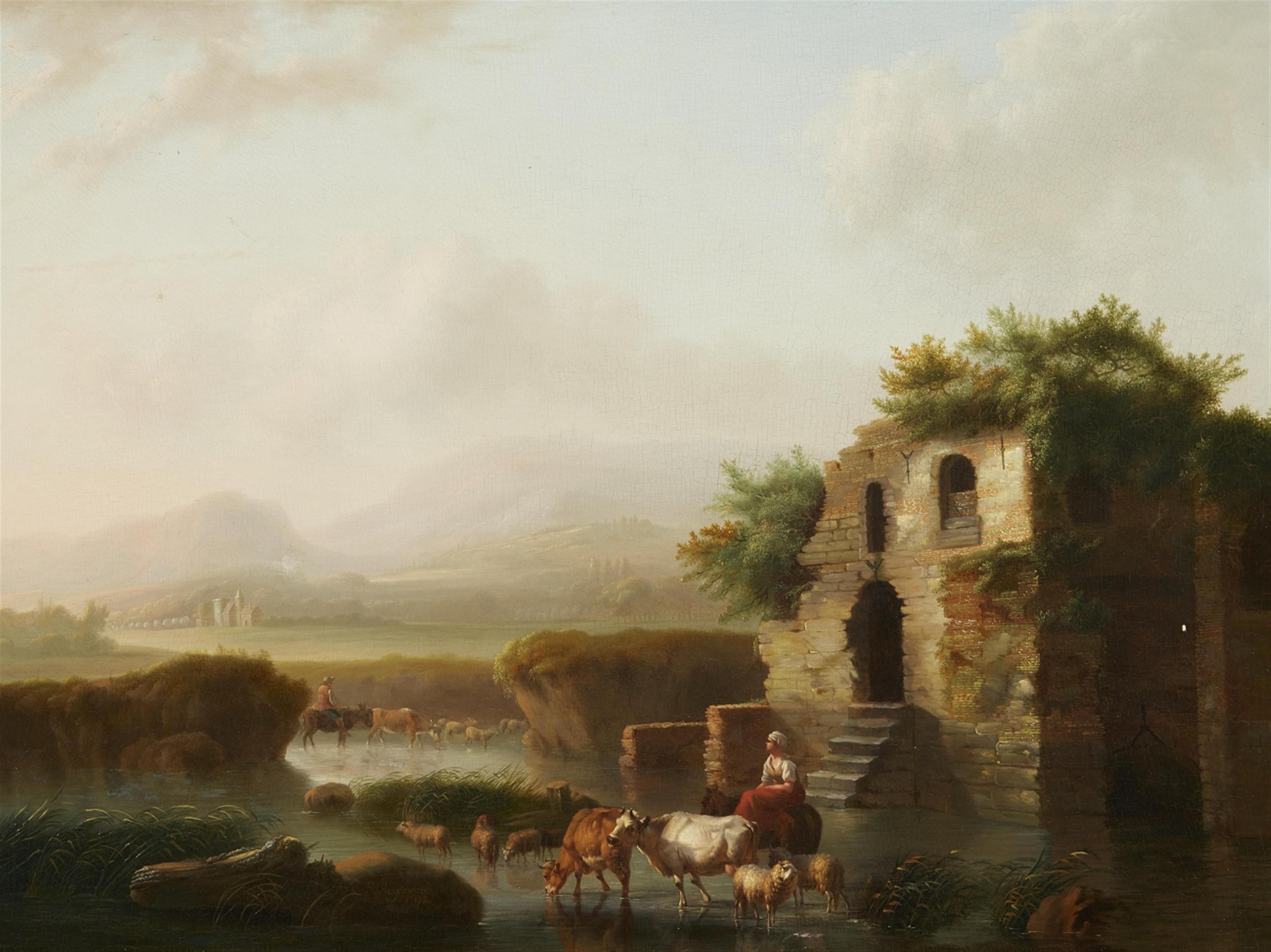 P. J. Huysmans - Ruinenlandschaft mit Viehherde - image-1