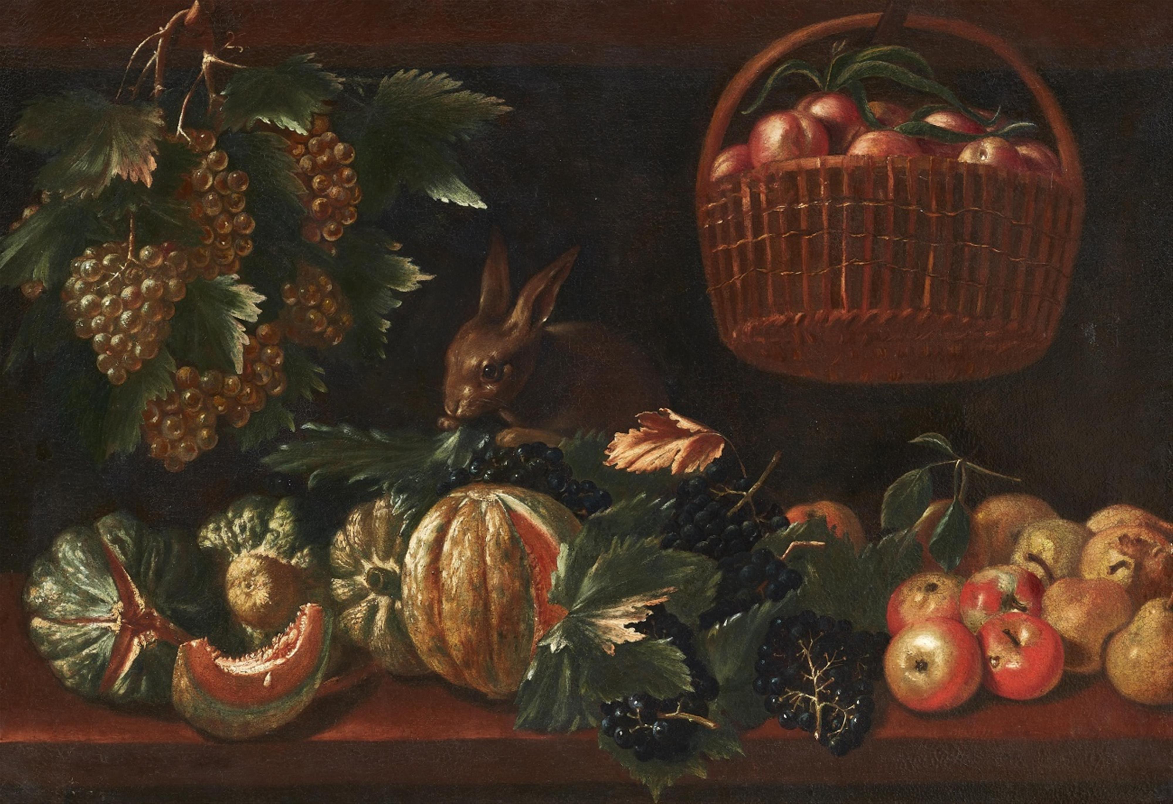Niederländischer Meister des 17. Jahrhunderts - Stillleben mit Früchten und einem Kaninchen - image-1