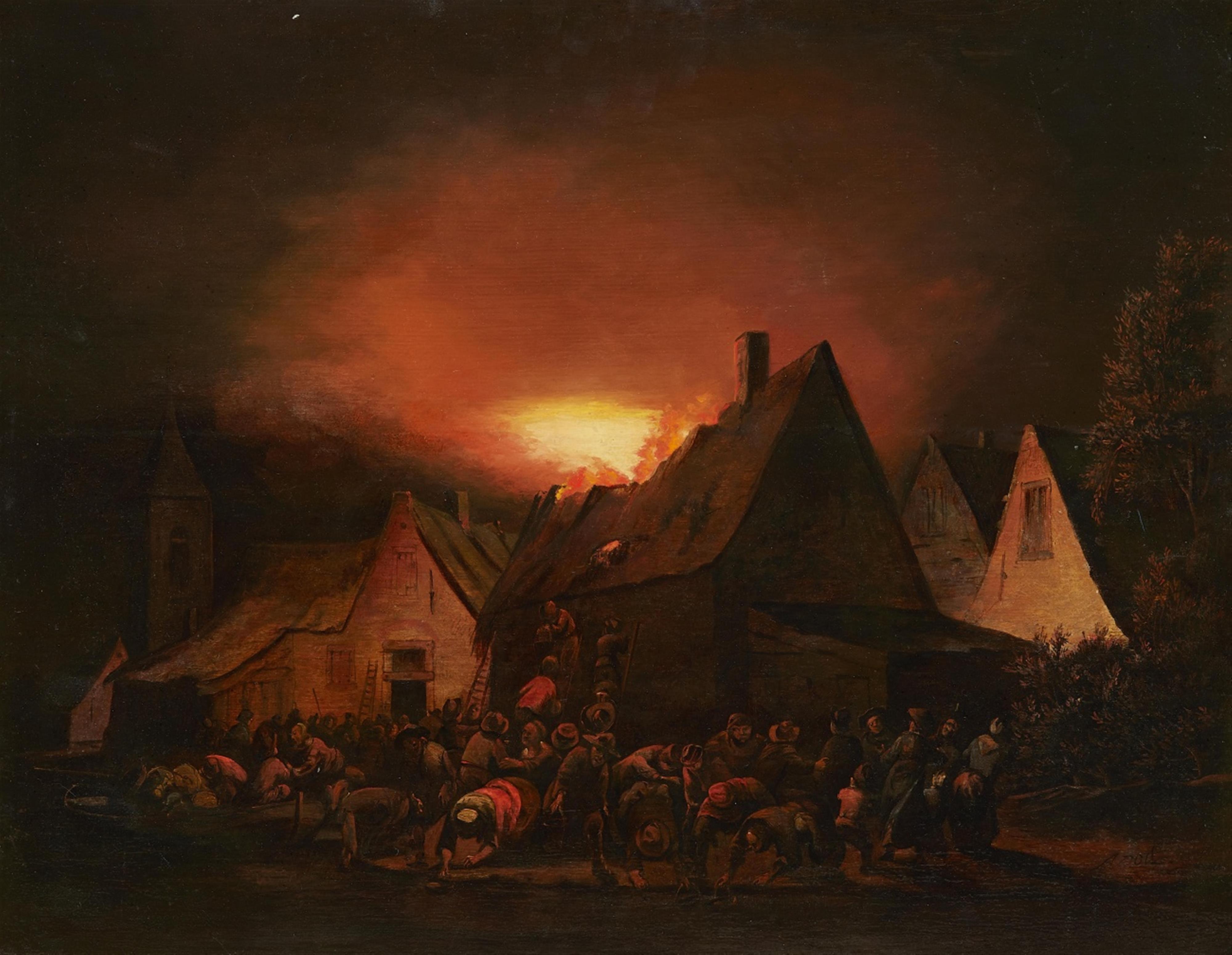 Adriaen Lievensz. van der Poel - Fire by Night - image-1