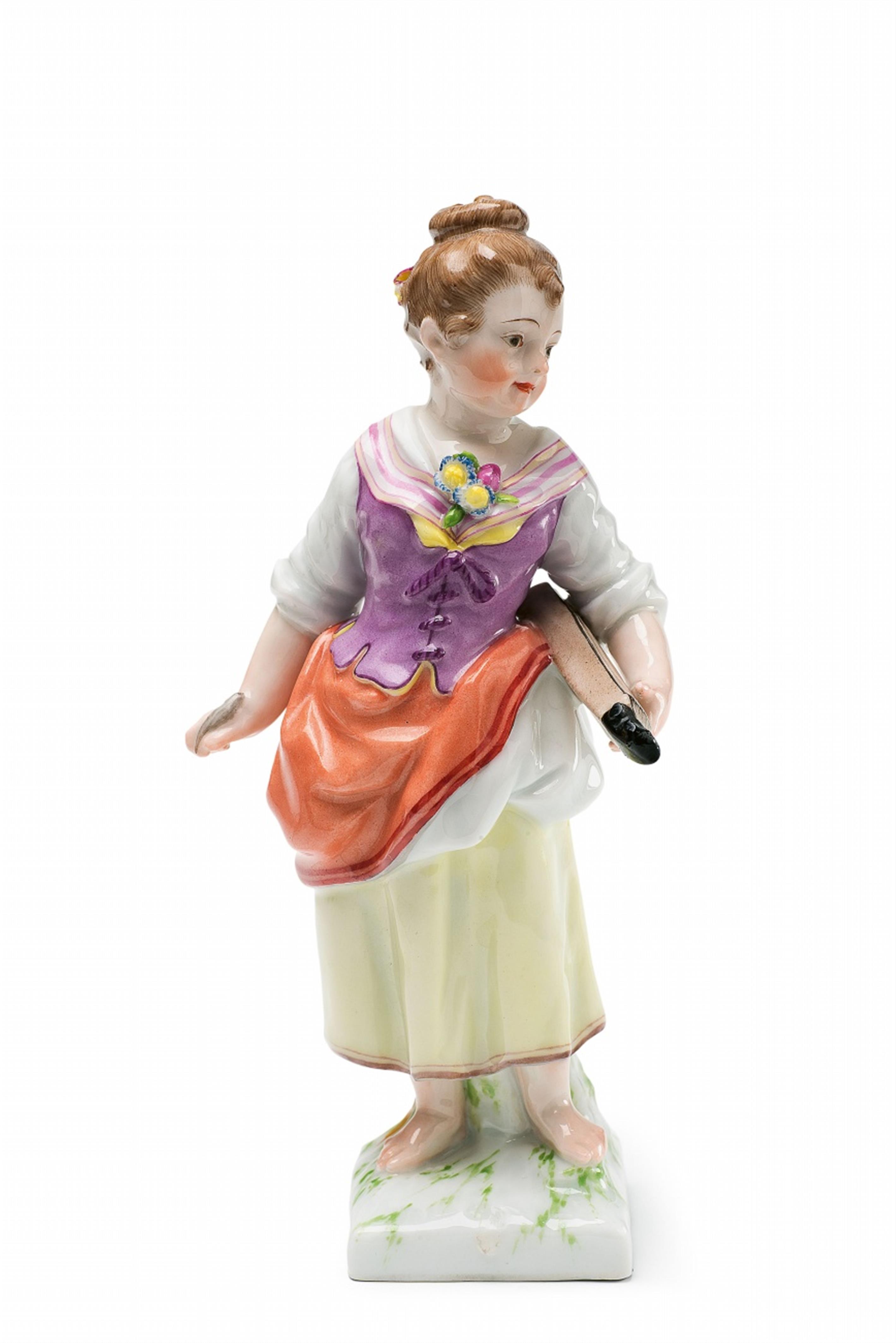 A Berlin KPM porcelain figure of a girl with a stringed instrument - image-1