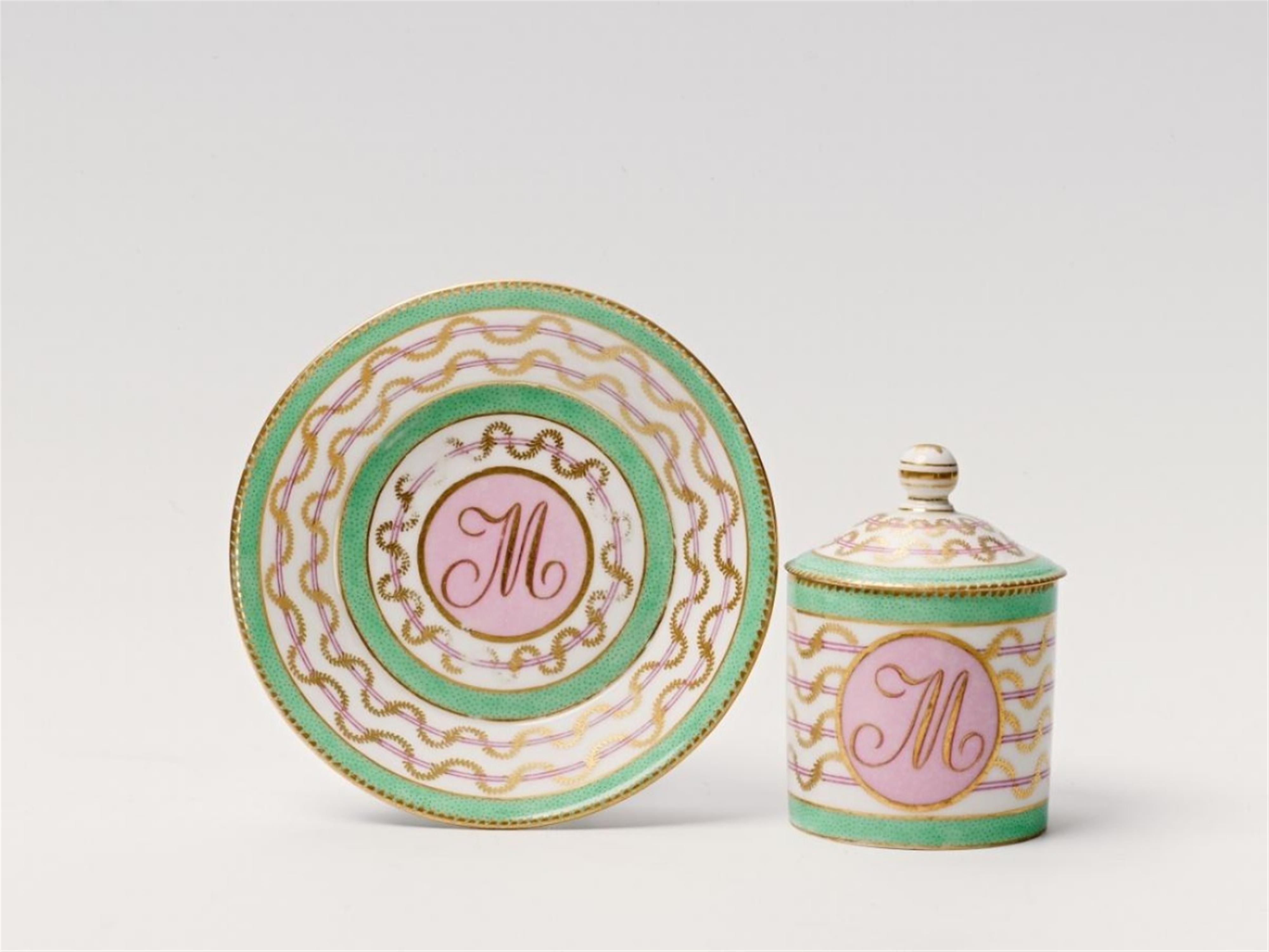 A Berlin KPM porcelain cup and saucer monogrammed "JM" - image-1