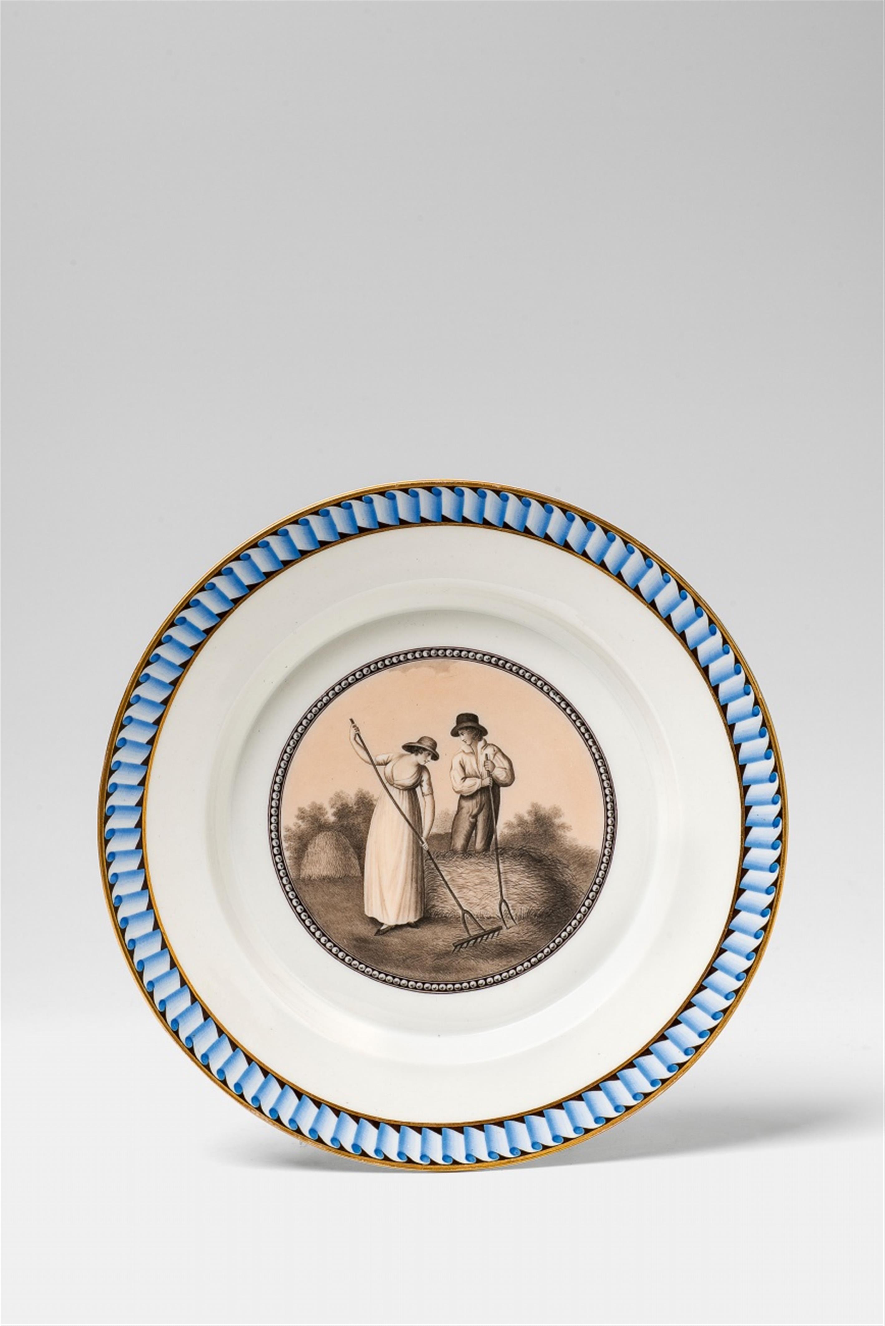 A Berlin KPM allegorical porcelain plate representing Summer from the Blue Ribbon Service - image-1