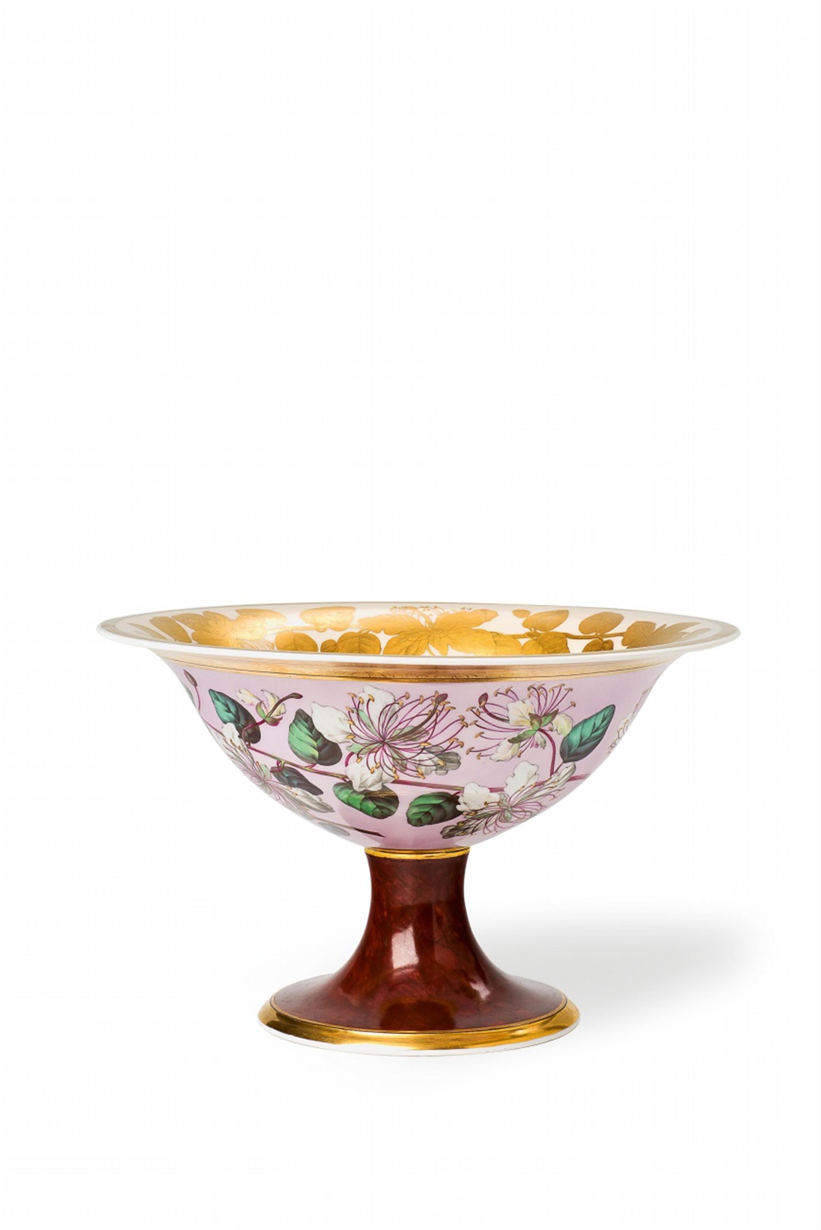 A Royal Berlin KPM porcelain footed bowl with botanical decor - image-1