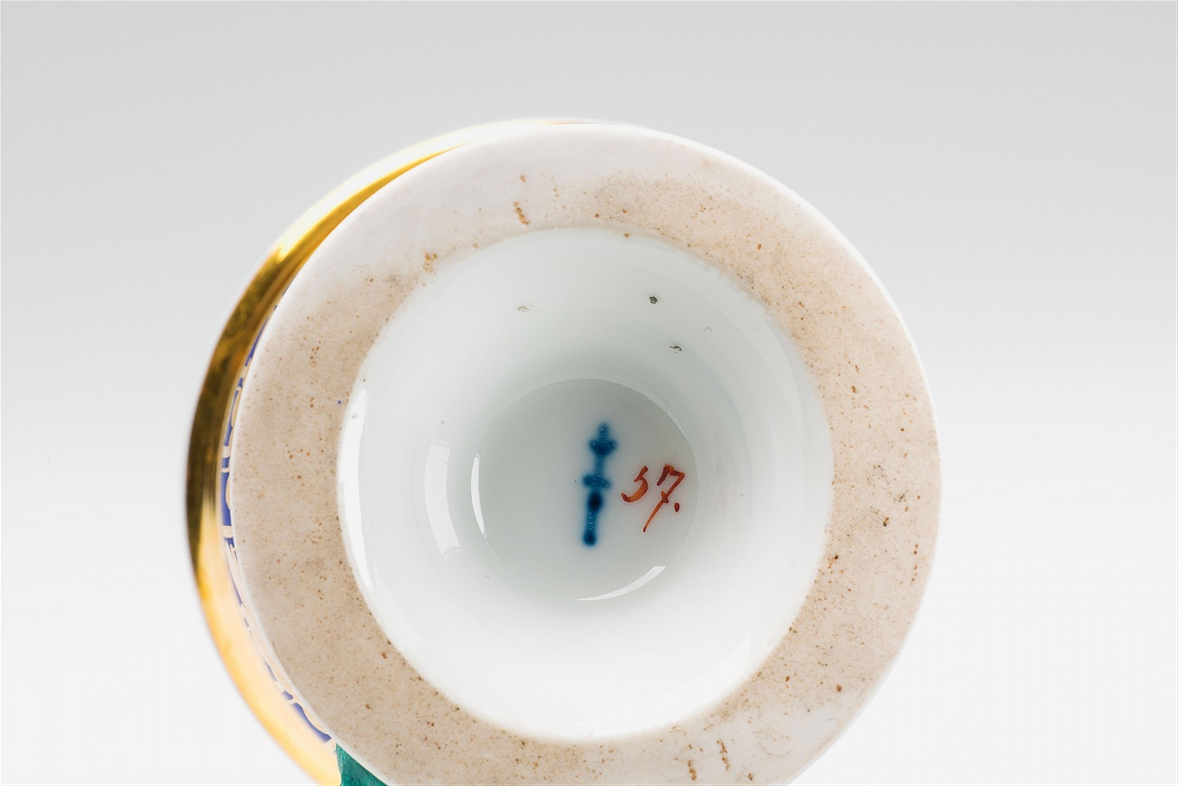 A Berlin KPM porcelain Biedermeier cup and saucer with striped decor - image-2