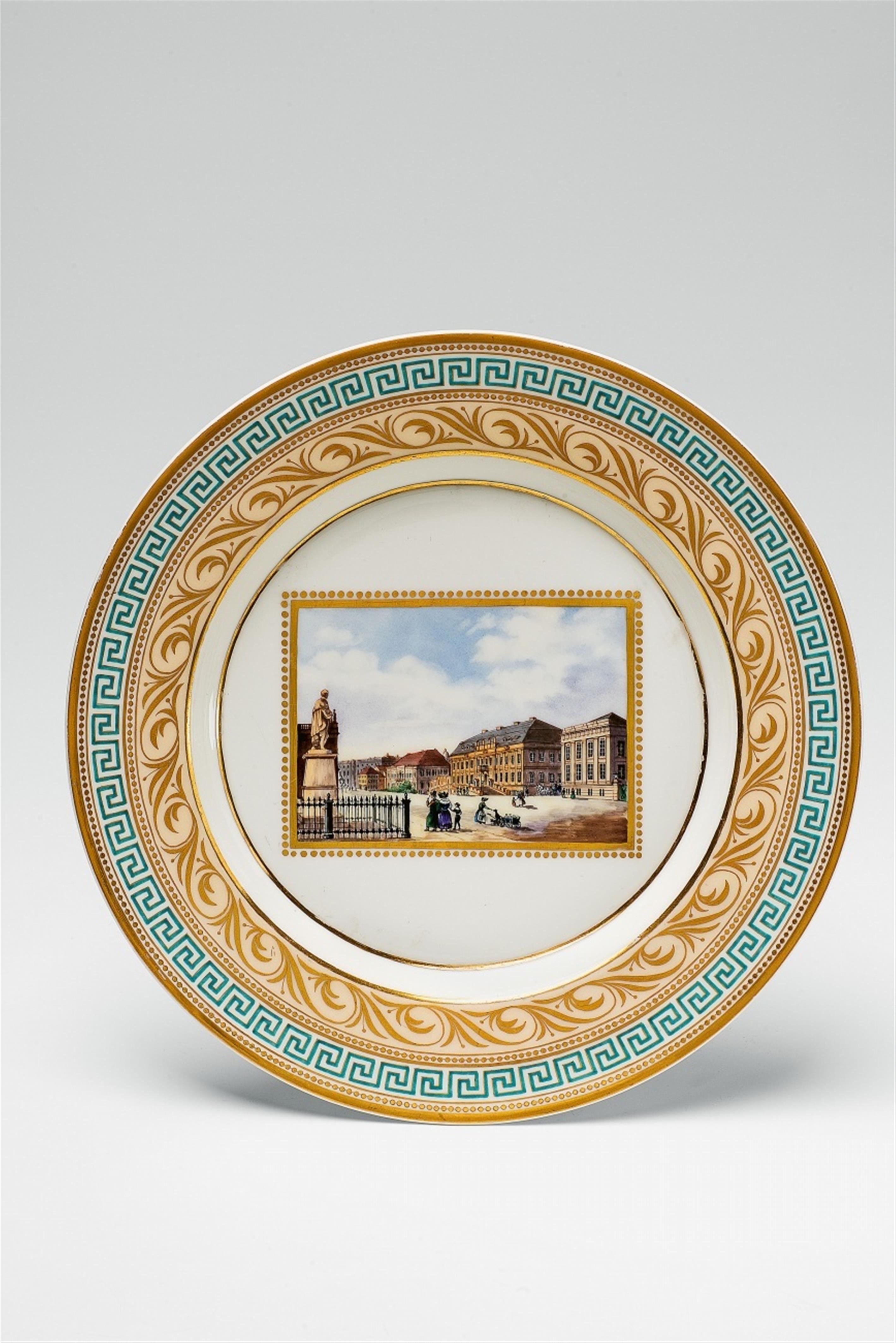 A Berlin KPM porcelain plate with a view of the Kronprinzenpalais - image-1
