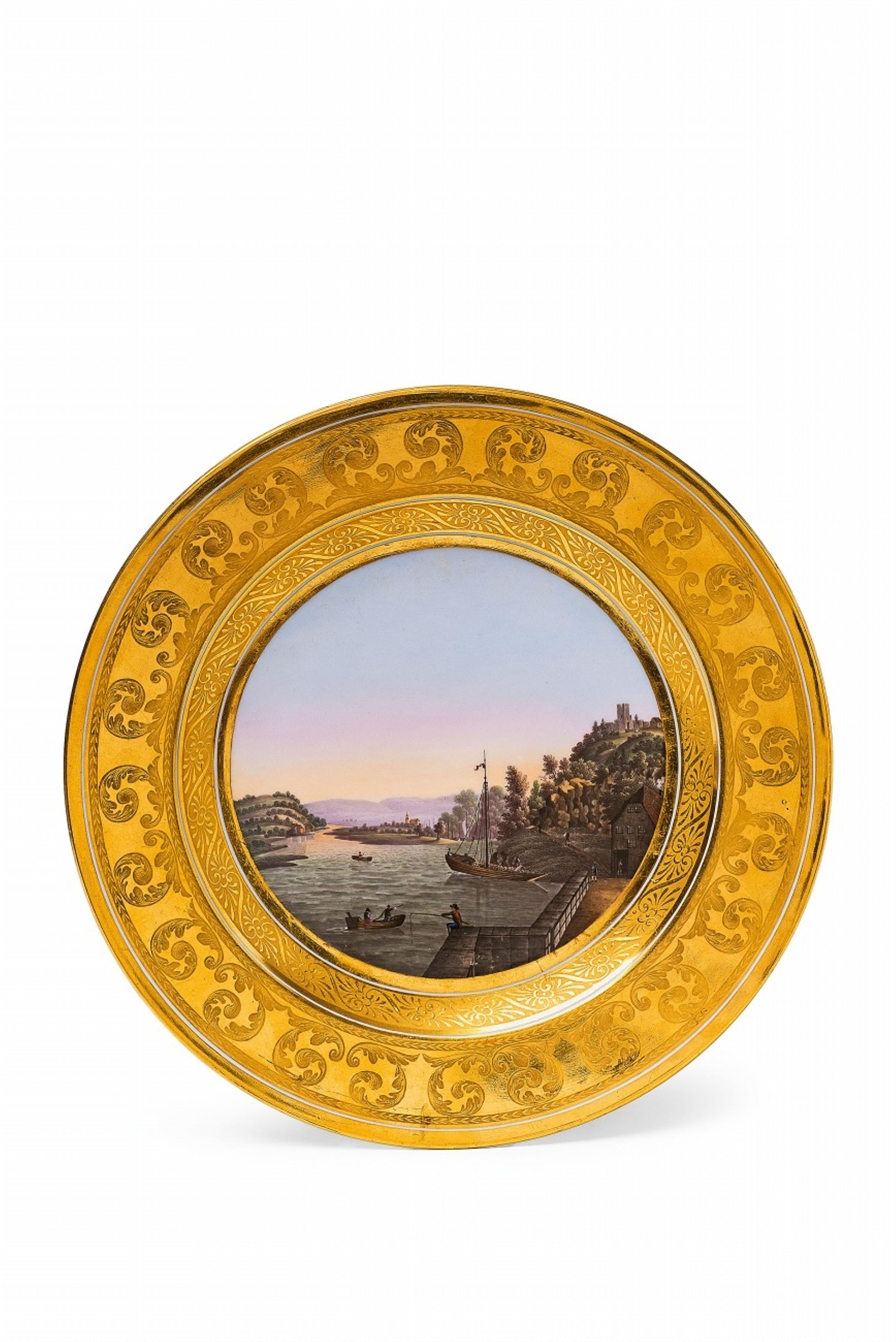 A Berlin KPM porcelain plate with a view of Blankenstein on the Ruhr - image-1