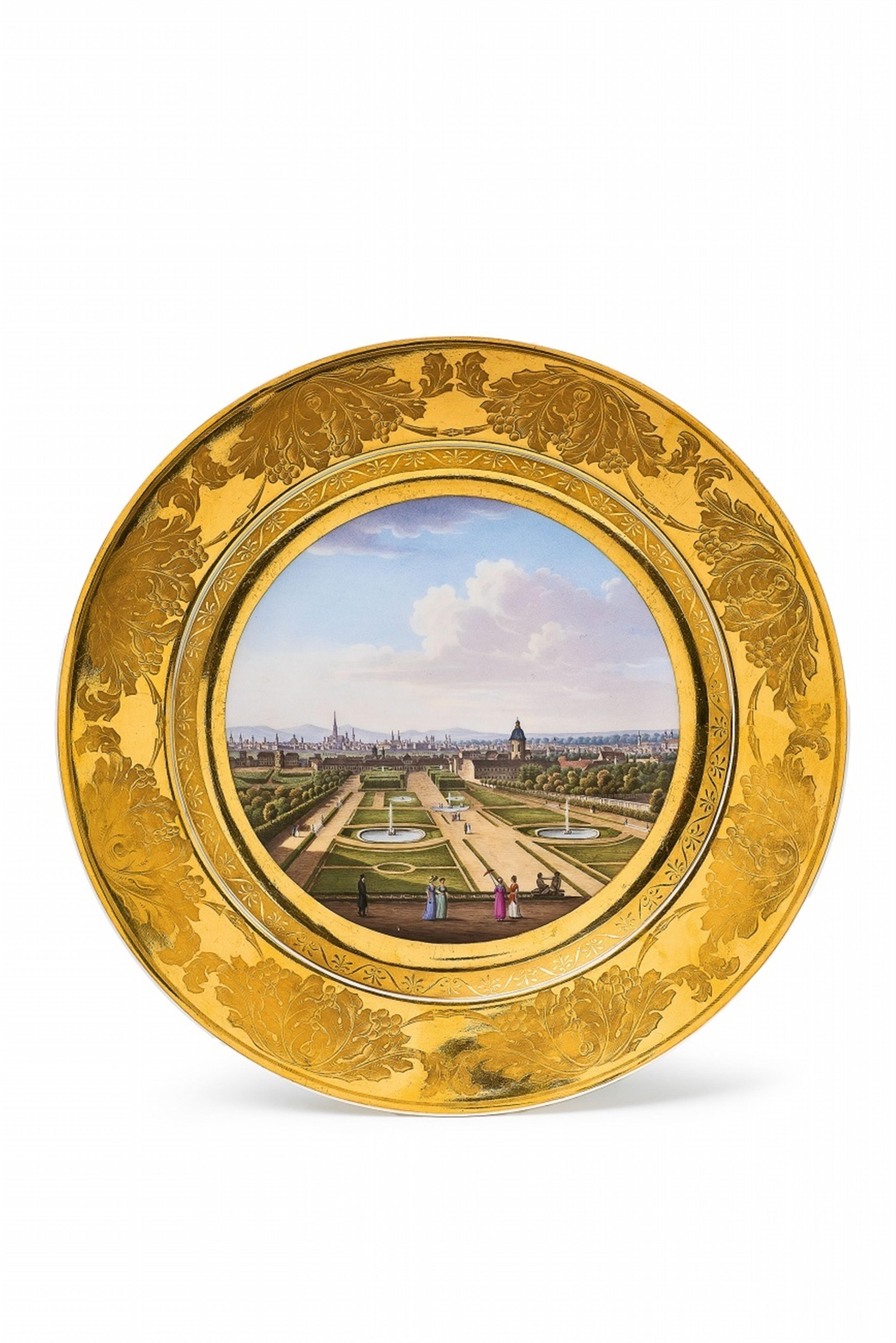 A rare Berlin KPM porcelain plate with a view of Vienna - image-1