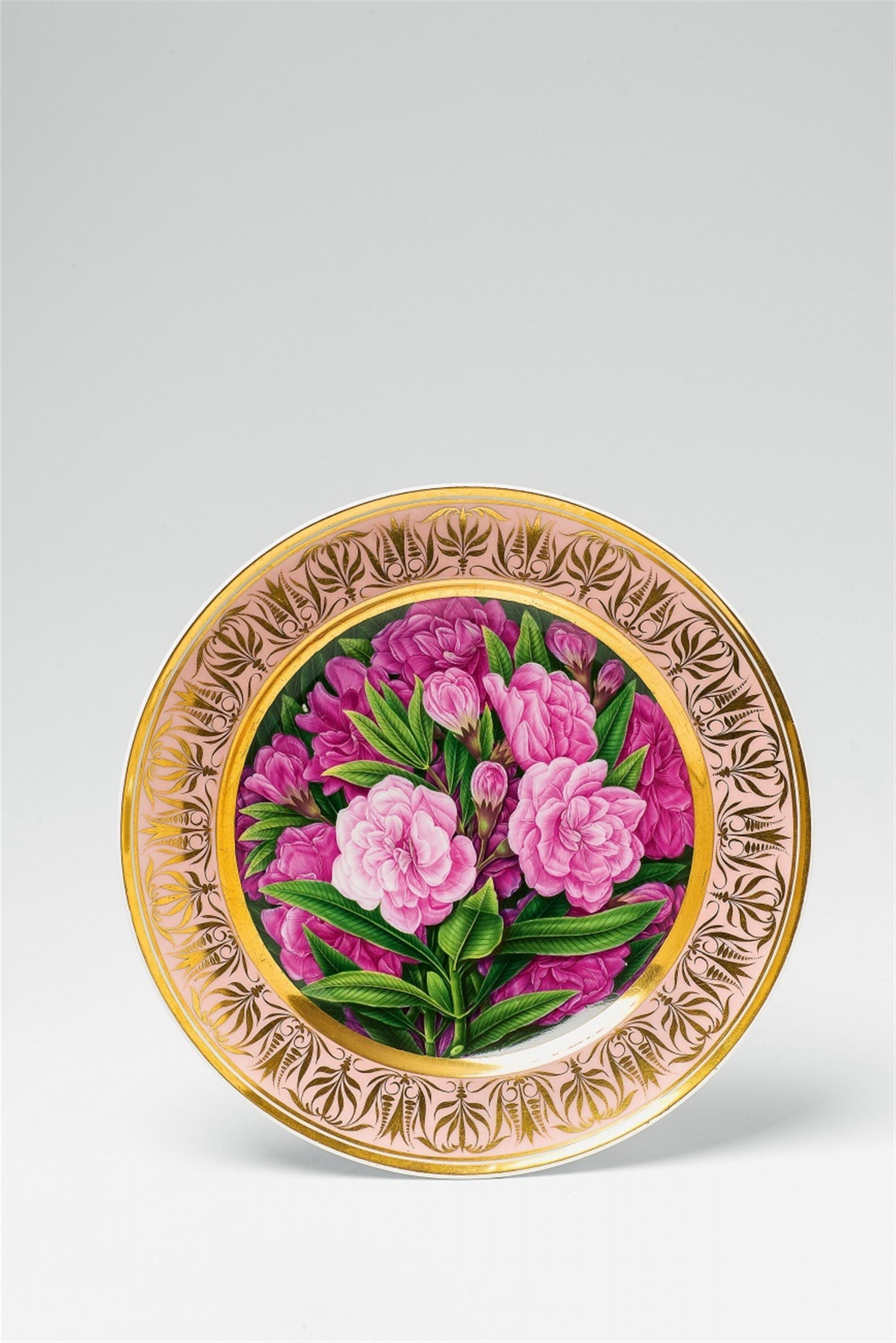 A Berlin KPM porcelain plate with oleander flowers - image-1