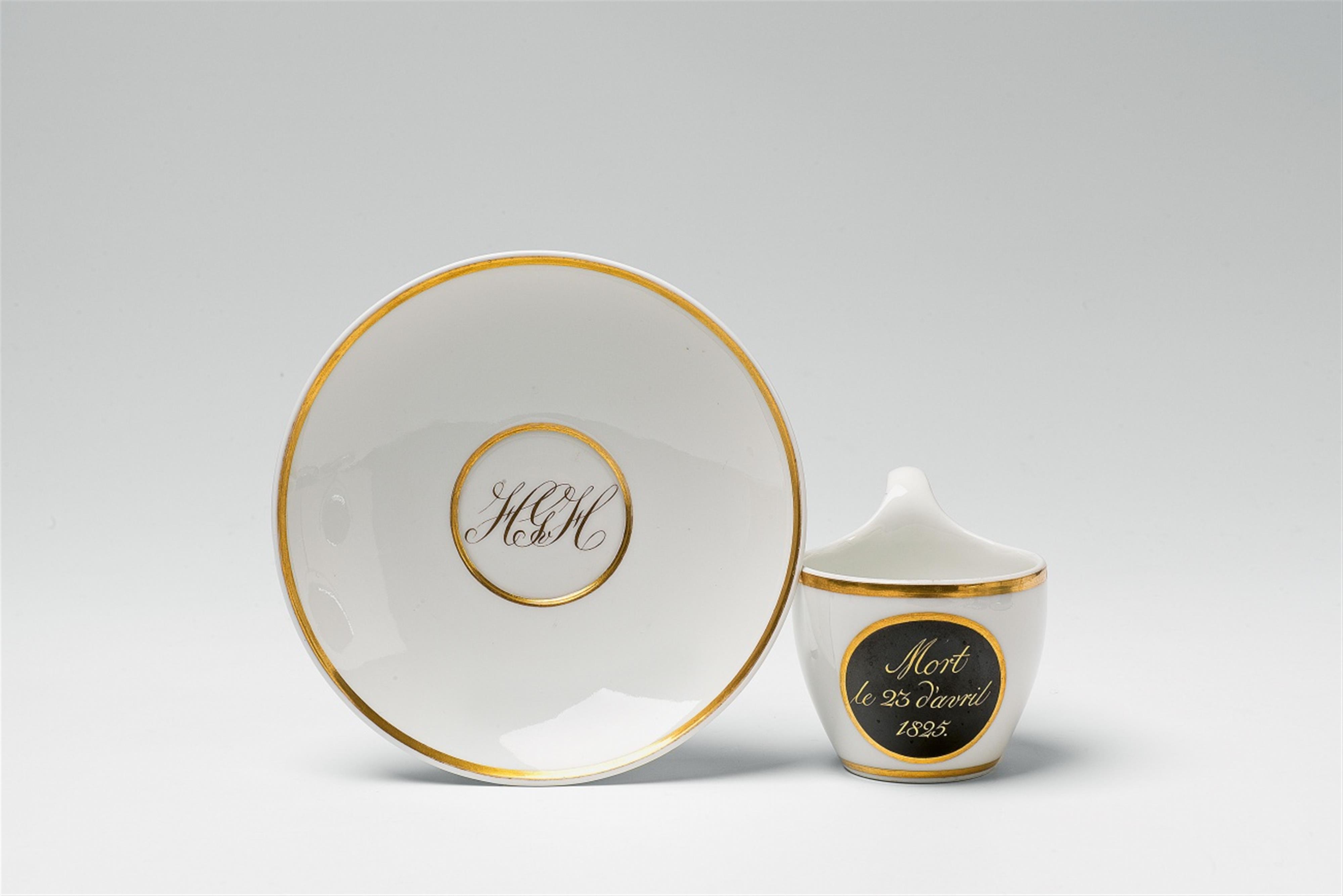 A Berlin KPM porcelain memorial cup - image-1