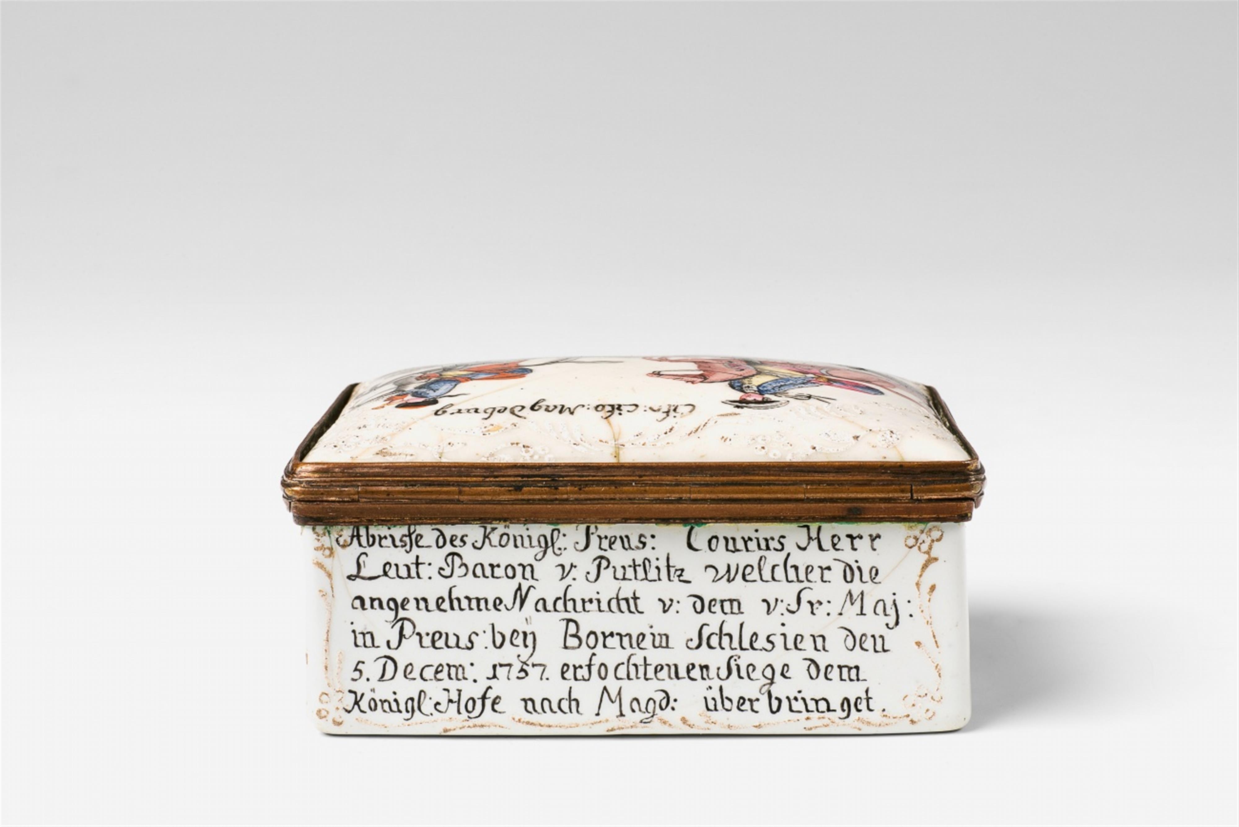 An enamel snuff box commemorating the victory of Borna / Leuthen in Silesia - image-4