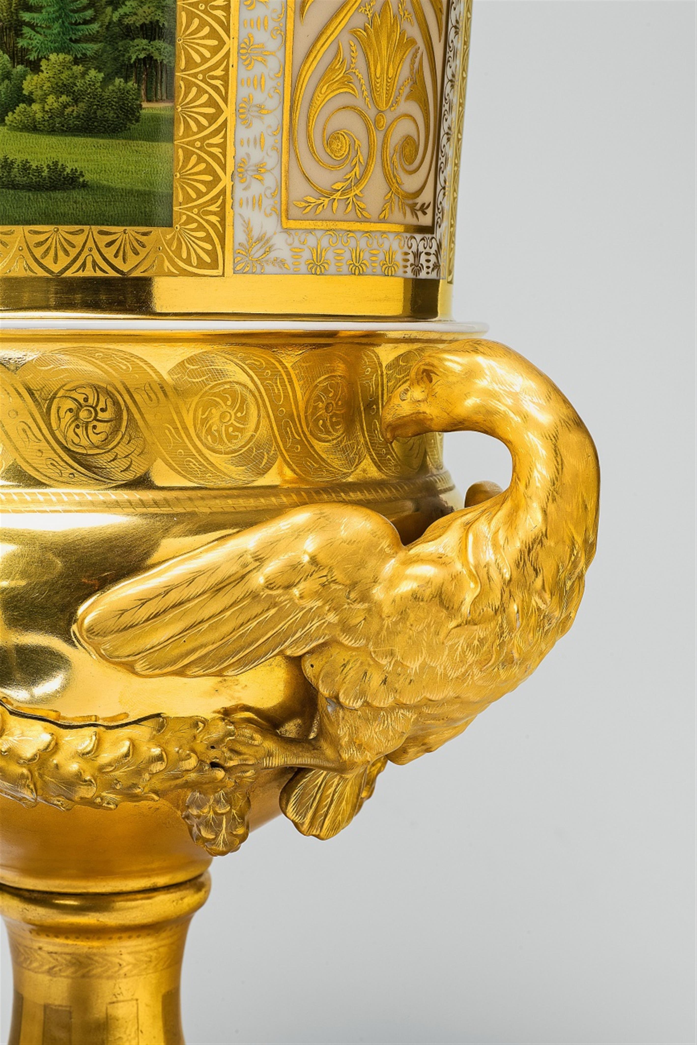 A rare Berlin KPM eagle-handled vase with views of Berlin and Potsdam - image-2