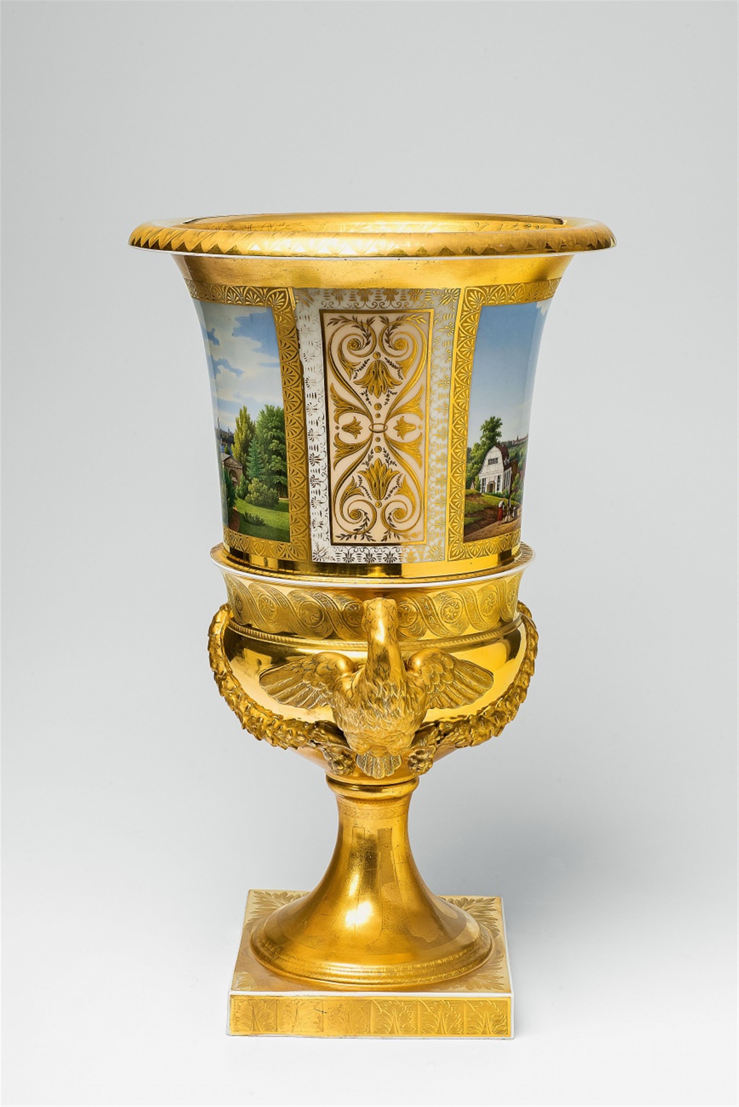 A rare Berlin KPM eagle-handled vase with views of Berlin and Potsdam - image-5
