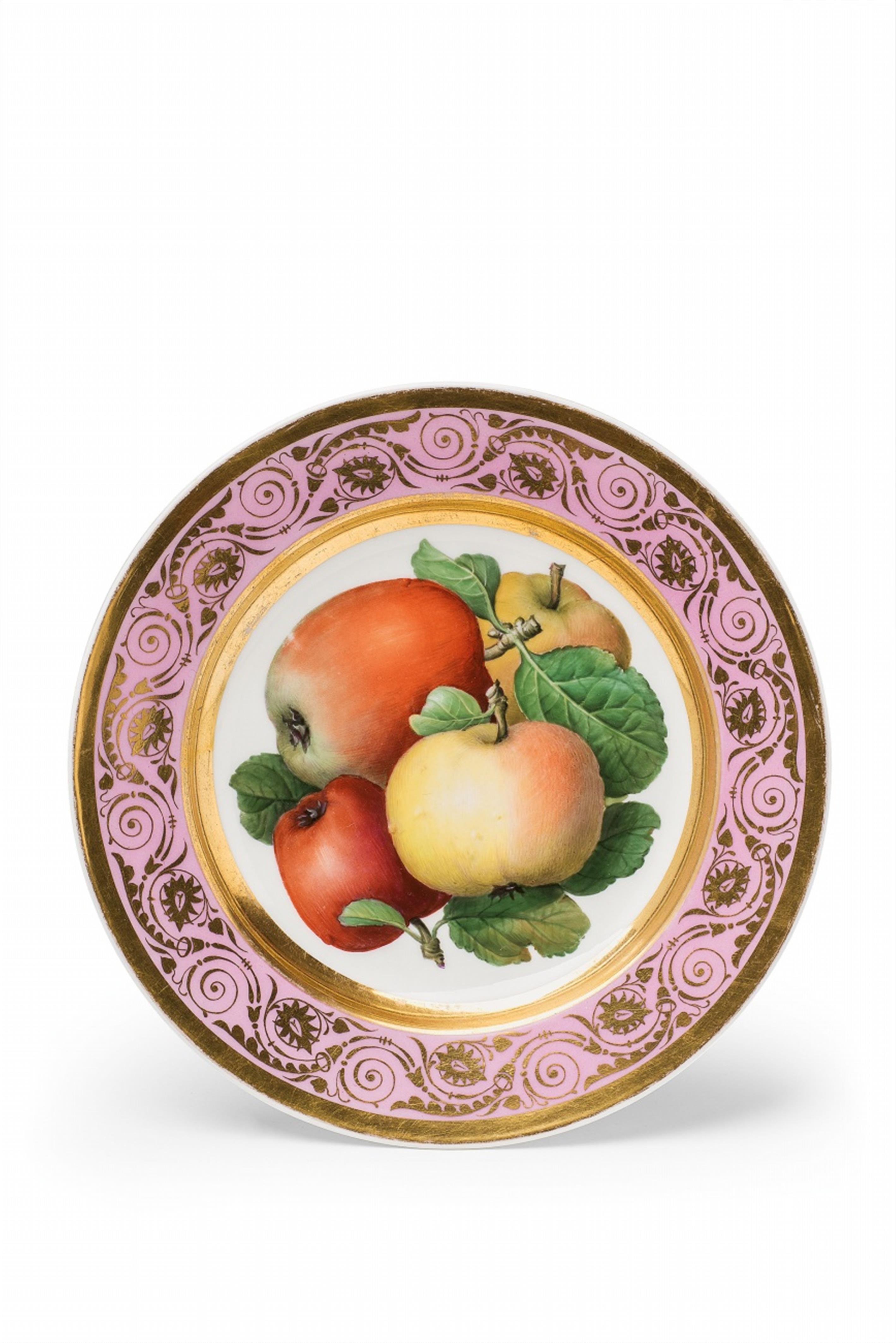 A Berlin KPM porcelain fruit plate with apples - image-1