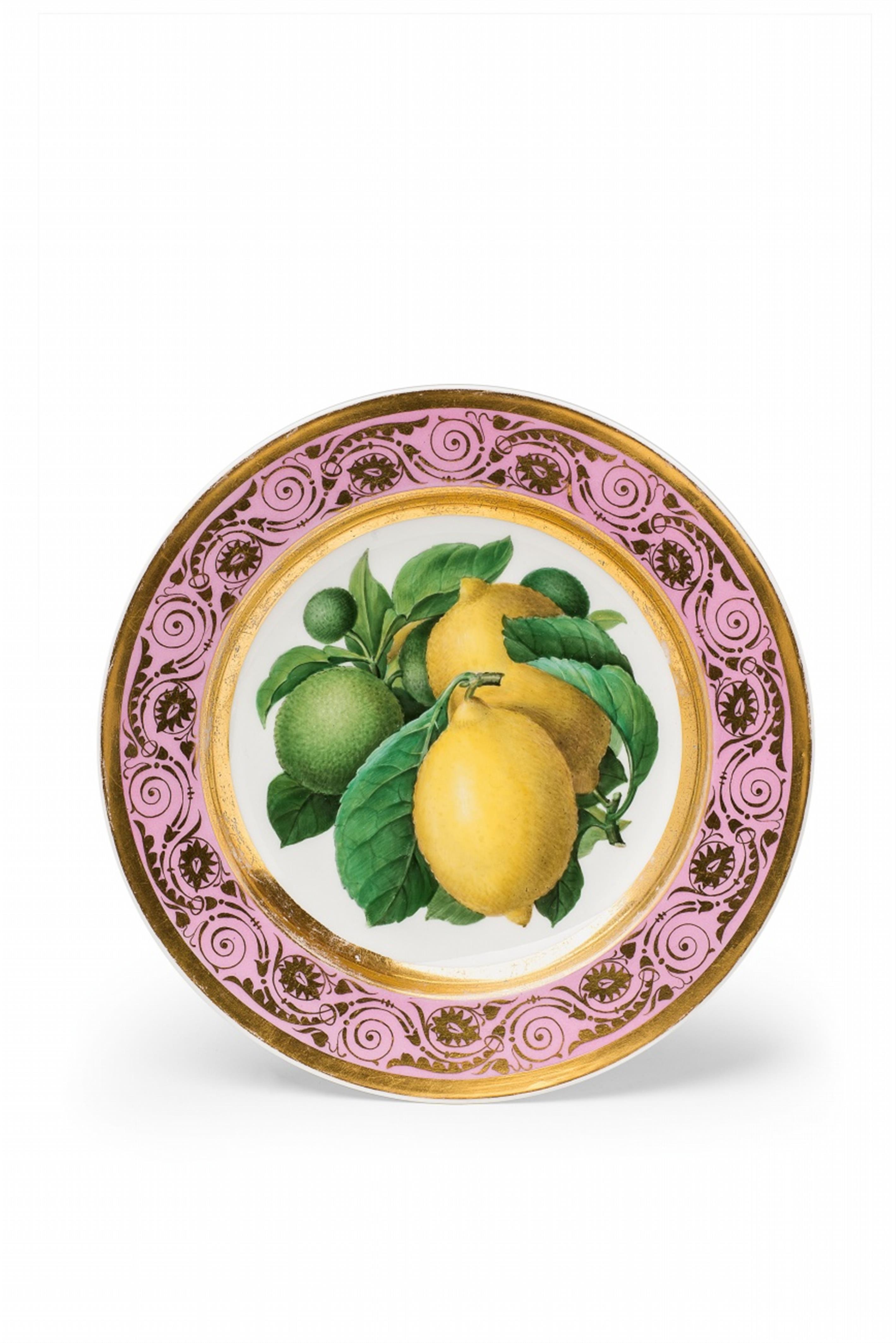 A Berlin KPM porcelain fruit plate with lemons and limes - image-1