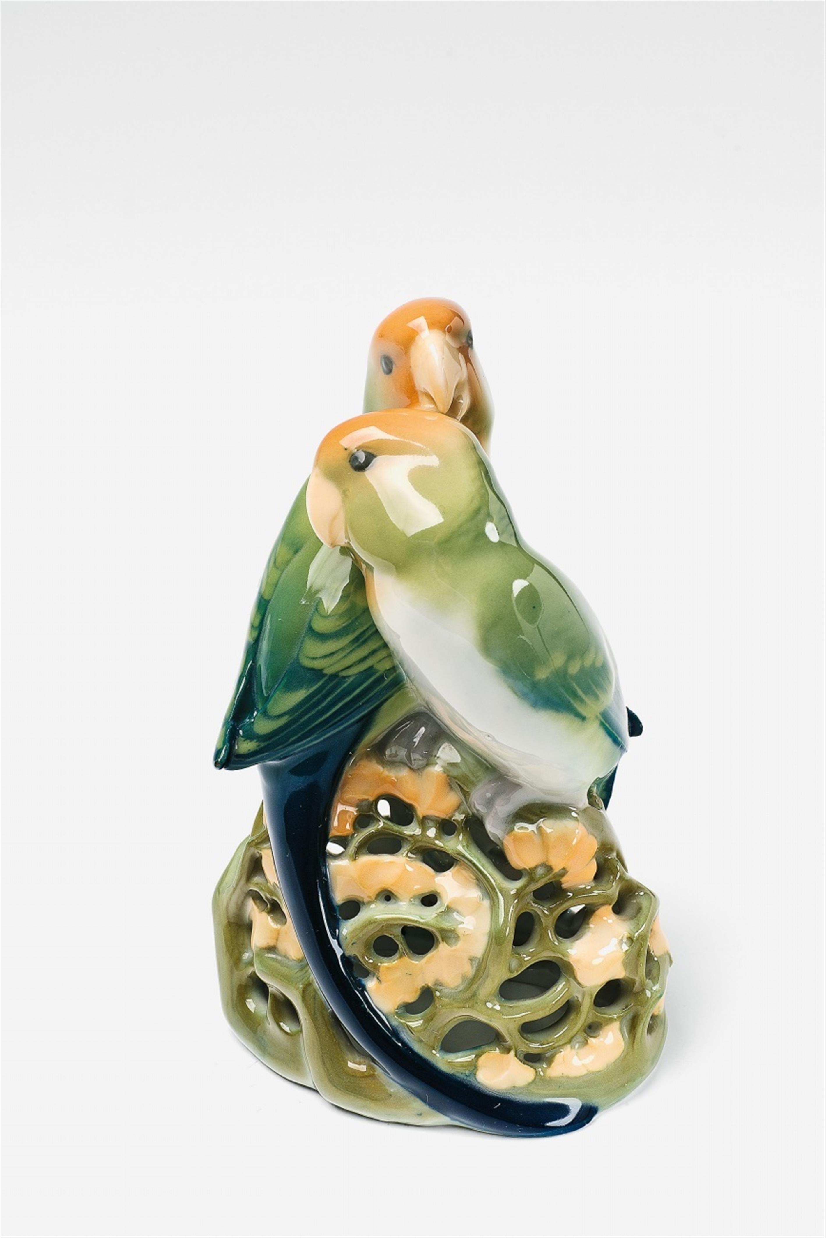 A Berlin KPM porcelain lovebird group - image-1