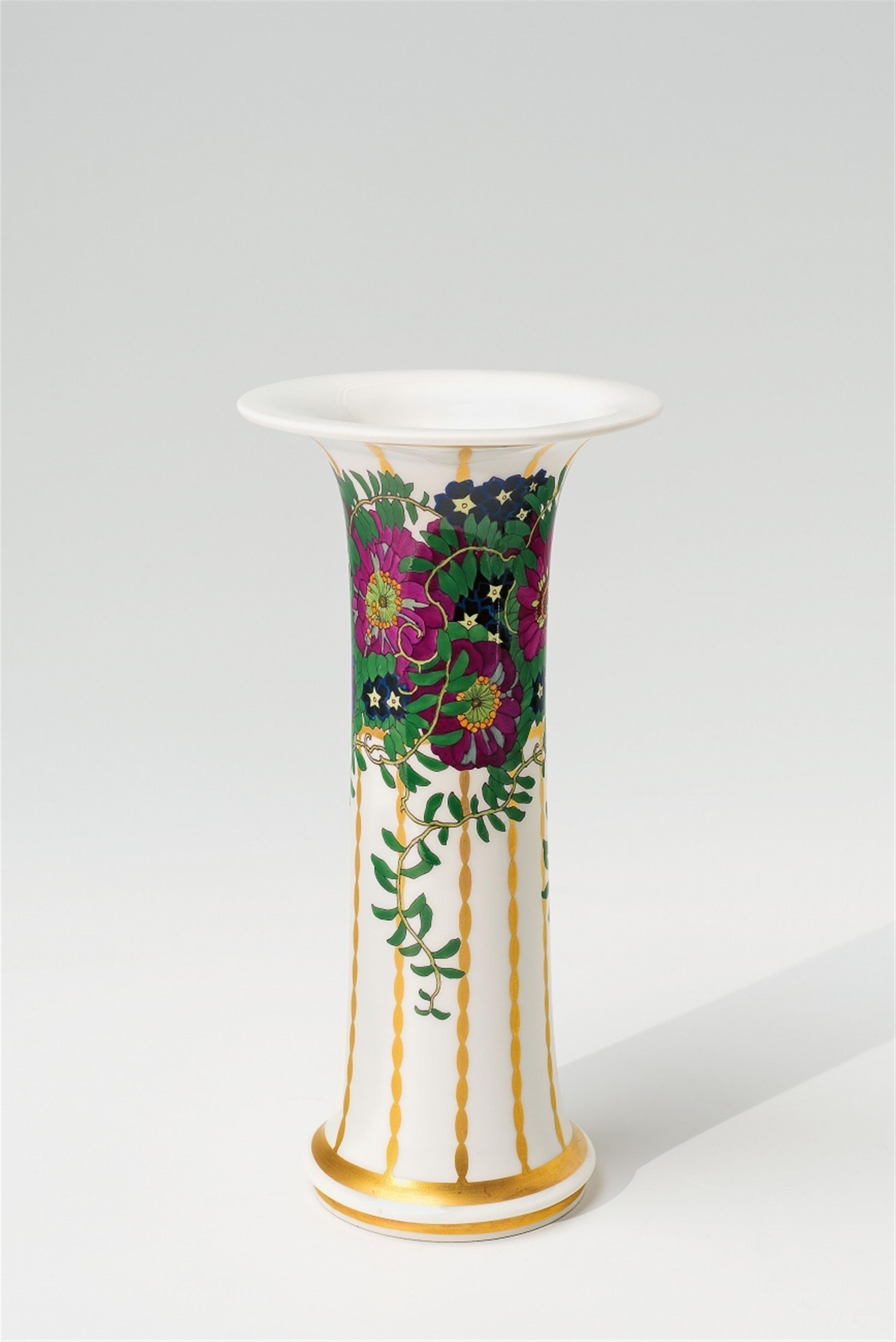 A Berlin KPM porcelain vase with Jugendstil decor - image-1