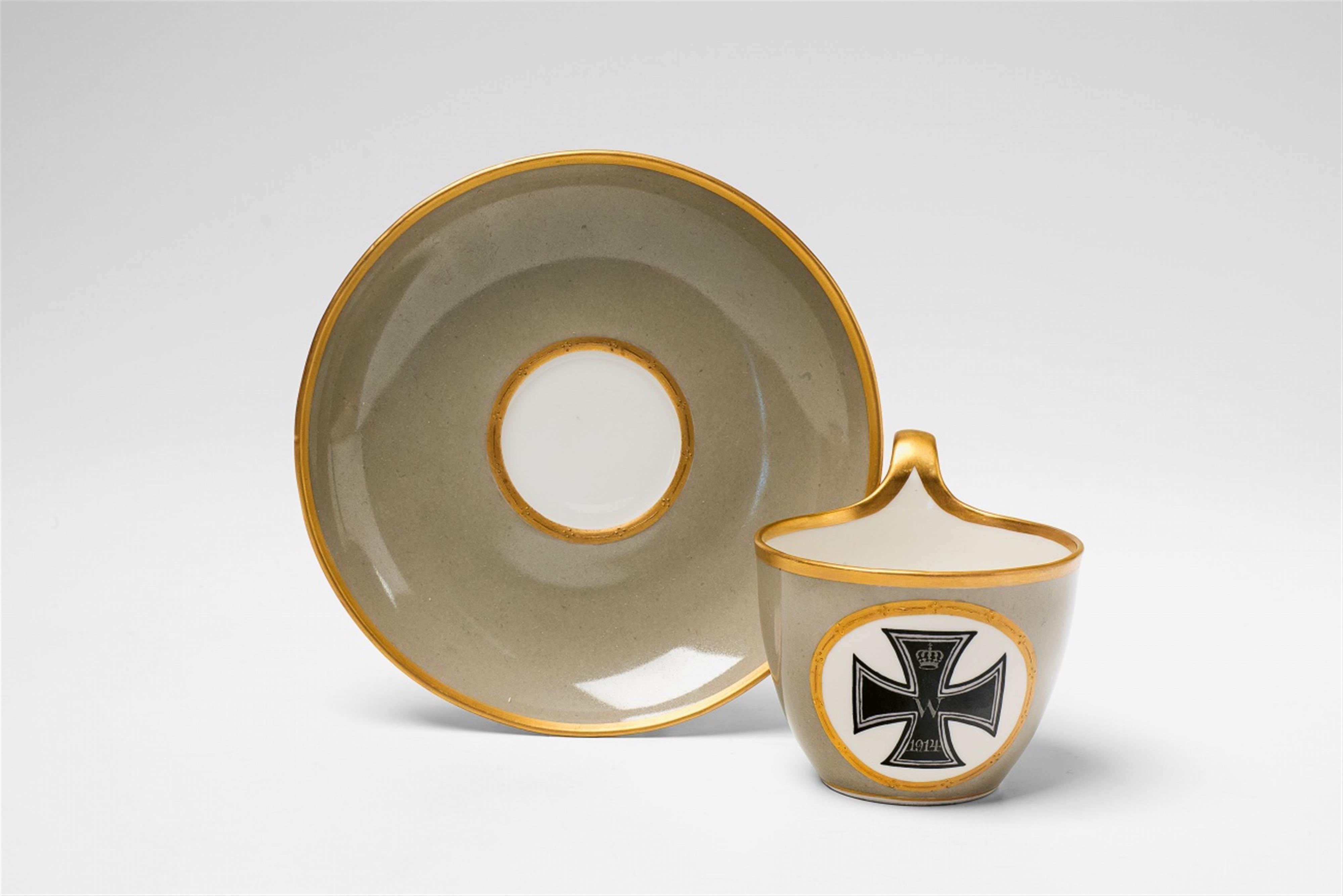 A Berlin KPM porcelain mocca cup with the Iron Cross - image-1