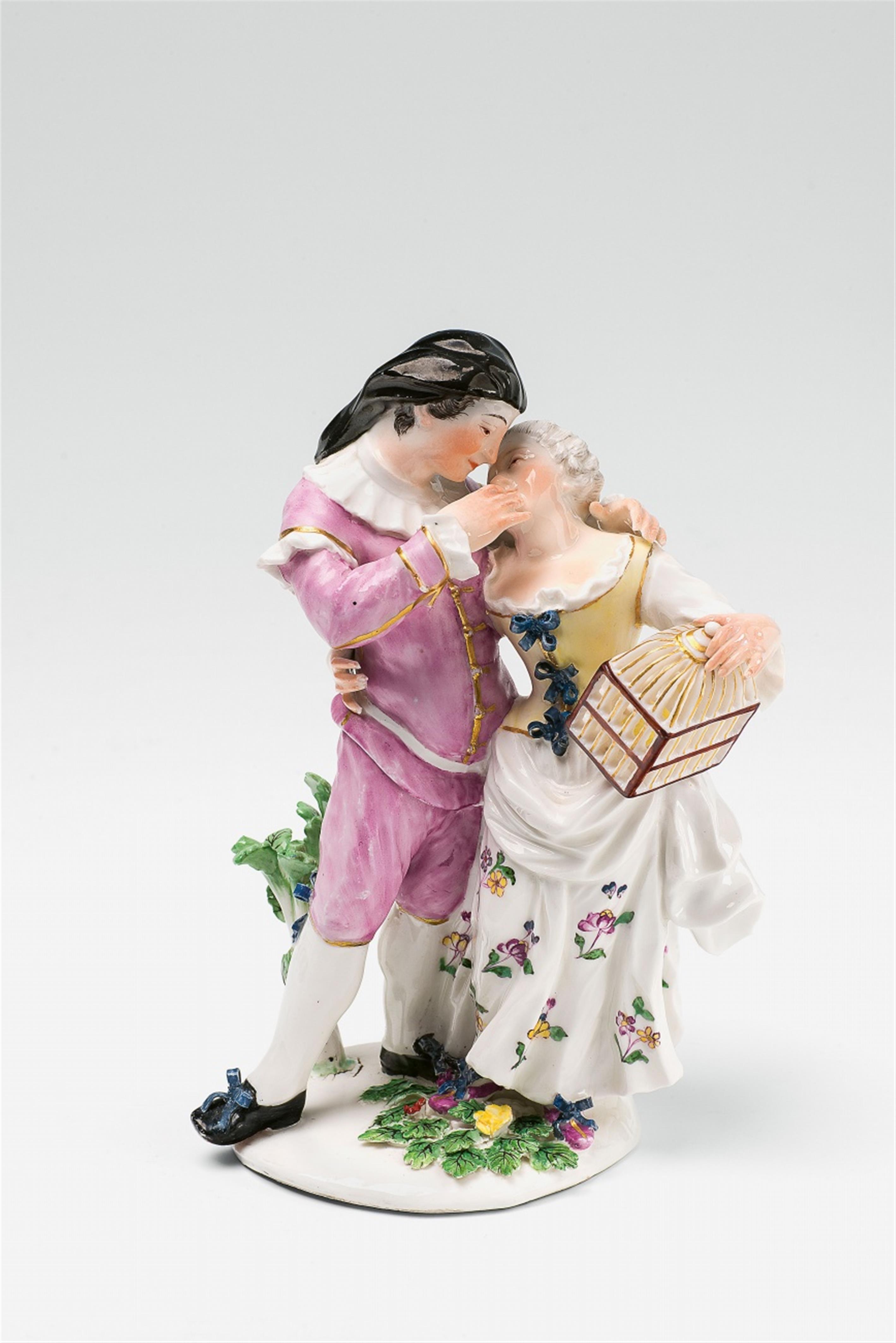 A Wegely porcelain group with Scaramouche and Colombina - image-1