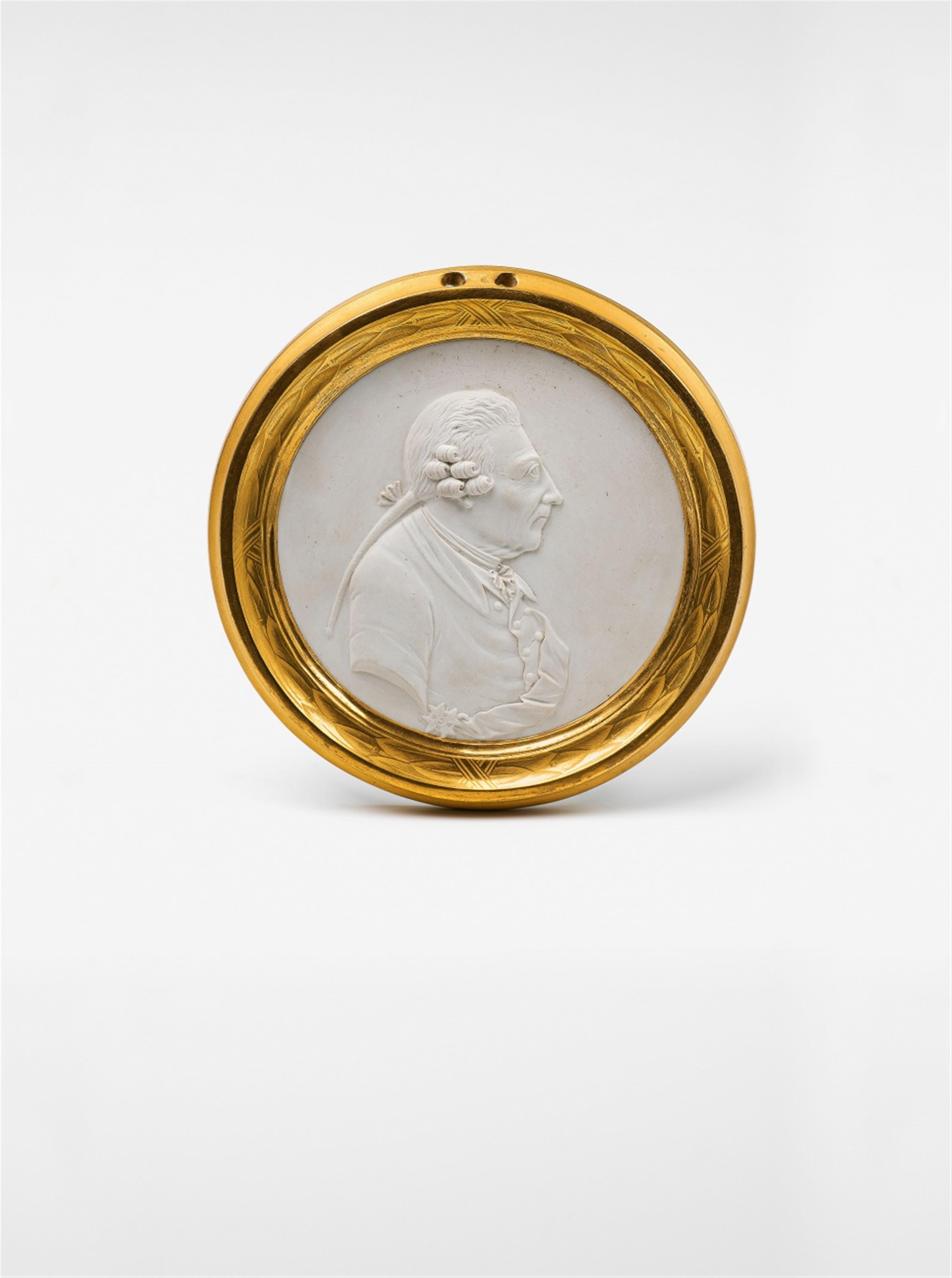 A Berlin KPM biscuit porcelain relief portrait of Frederick II - image-1