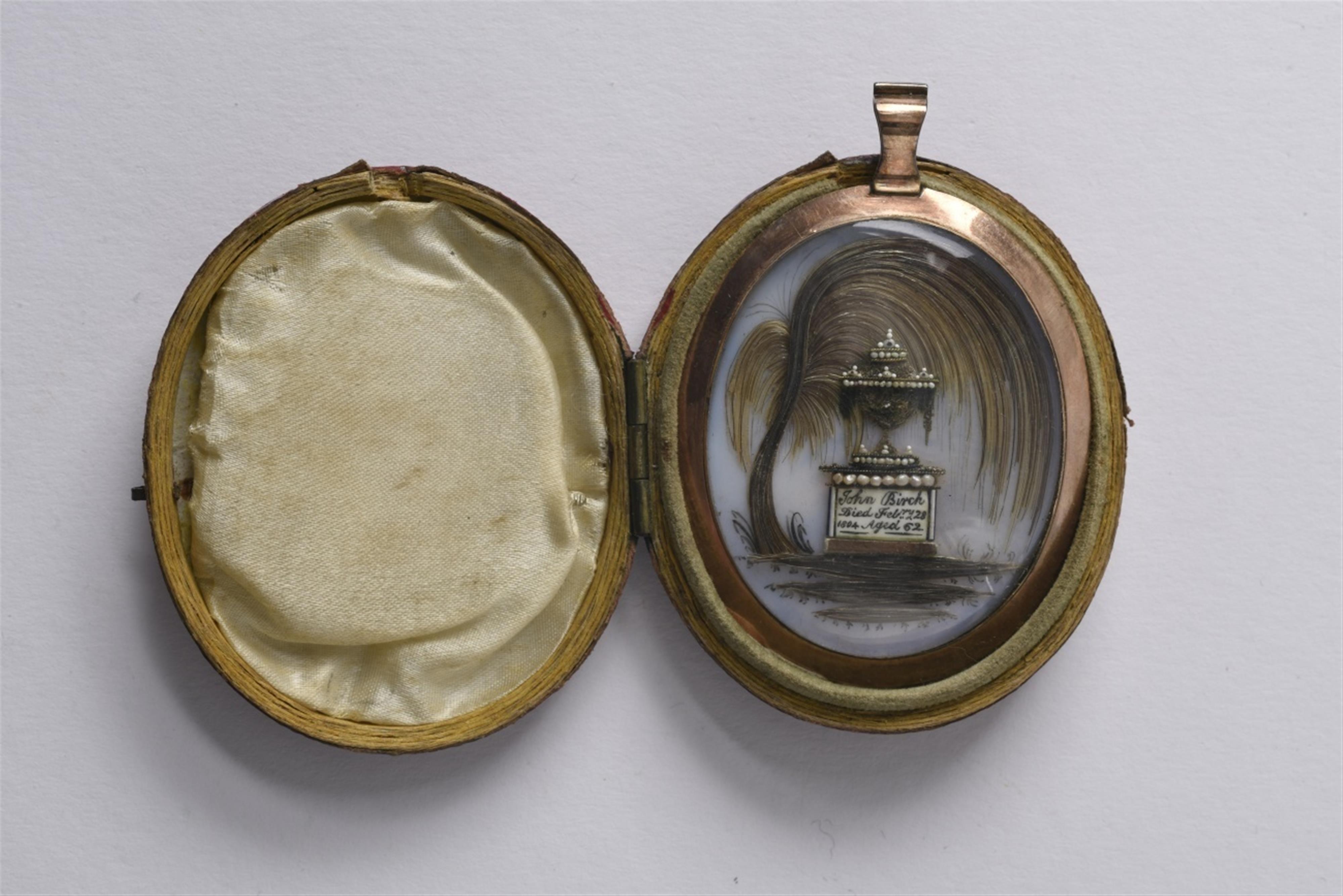 A George III commemorative hairwork miniature - image-1