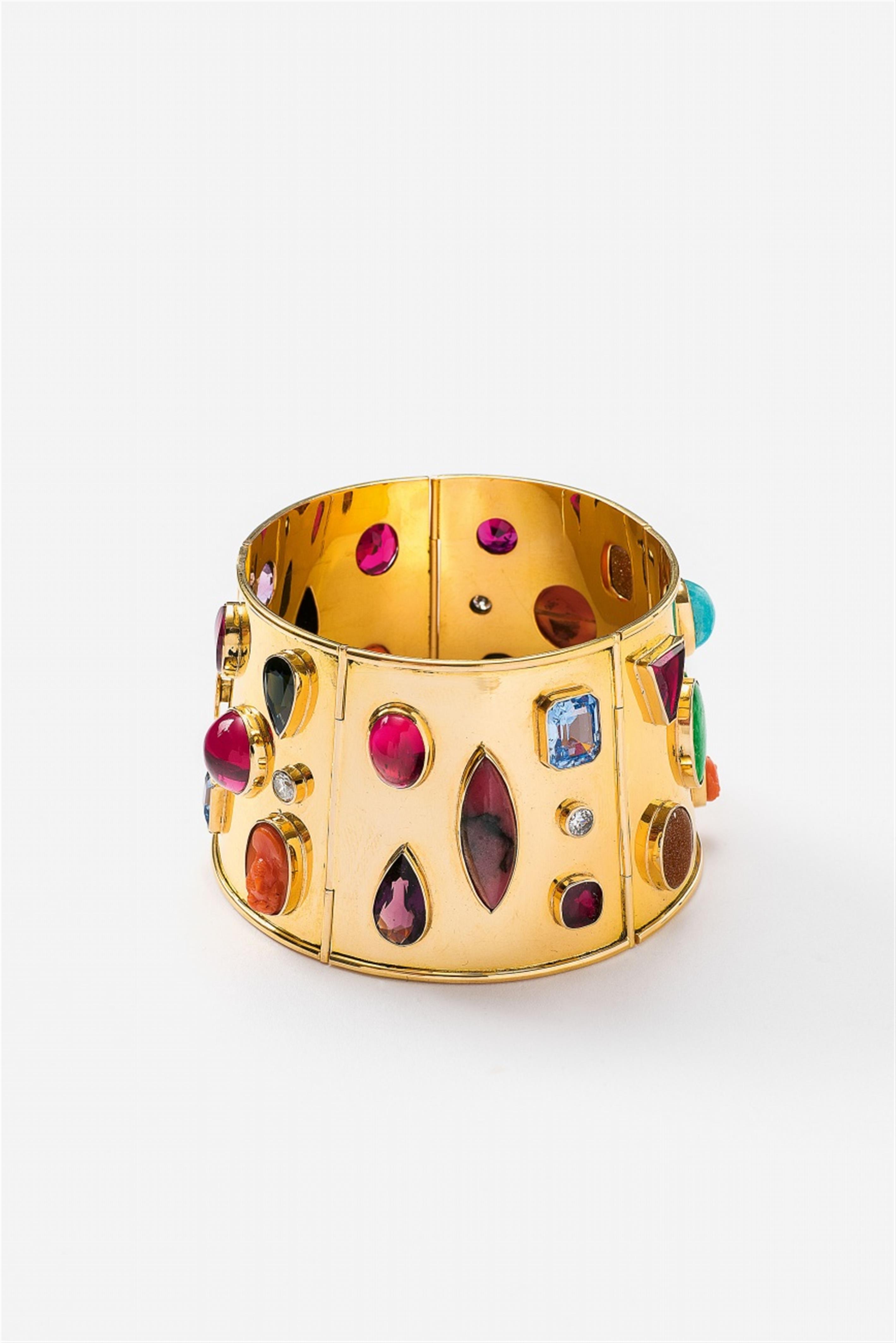 An 18k rose gold and coloured stone bracelet - image-3