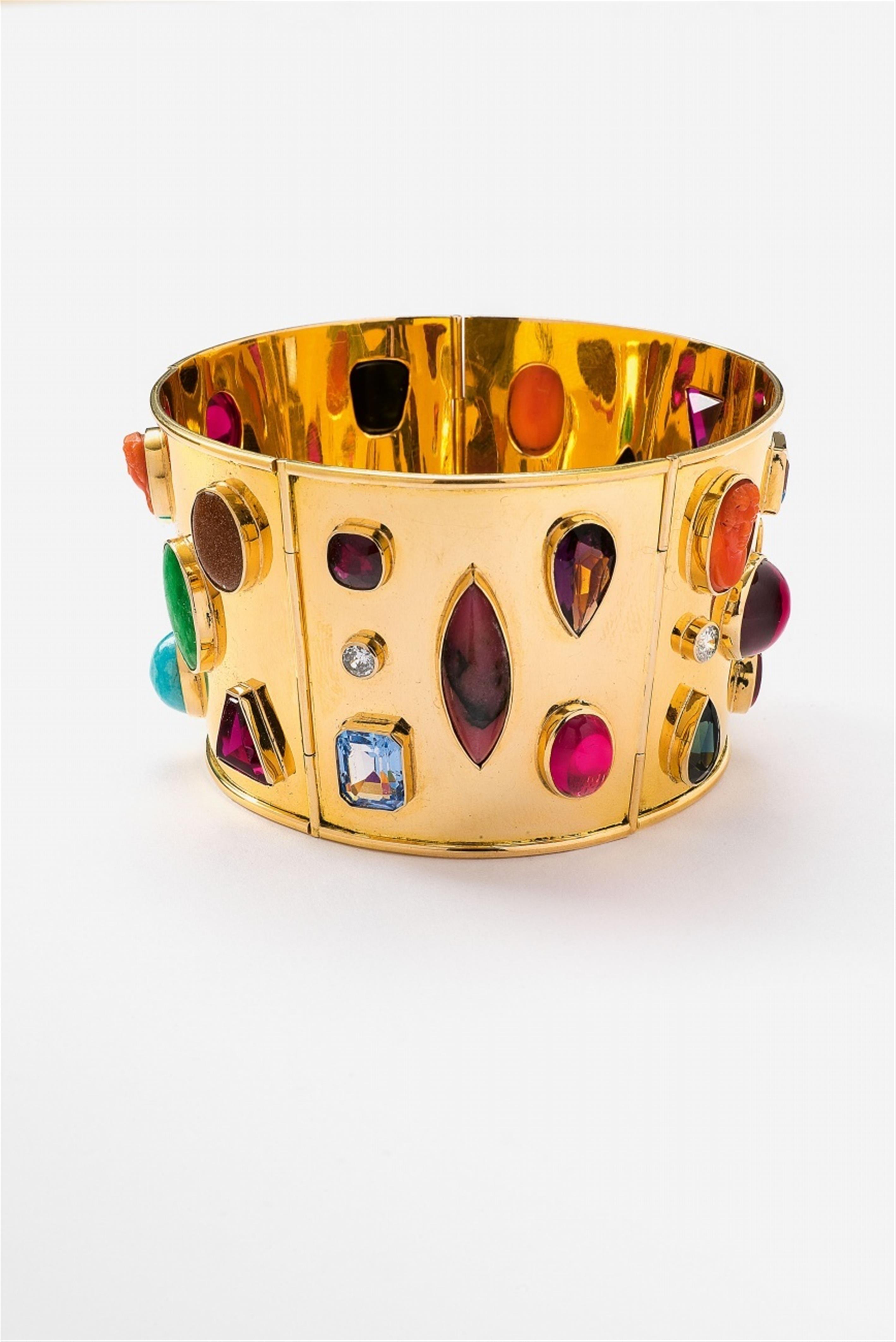 An 18k rose gold and coloured stone bracelet - image-4