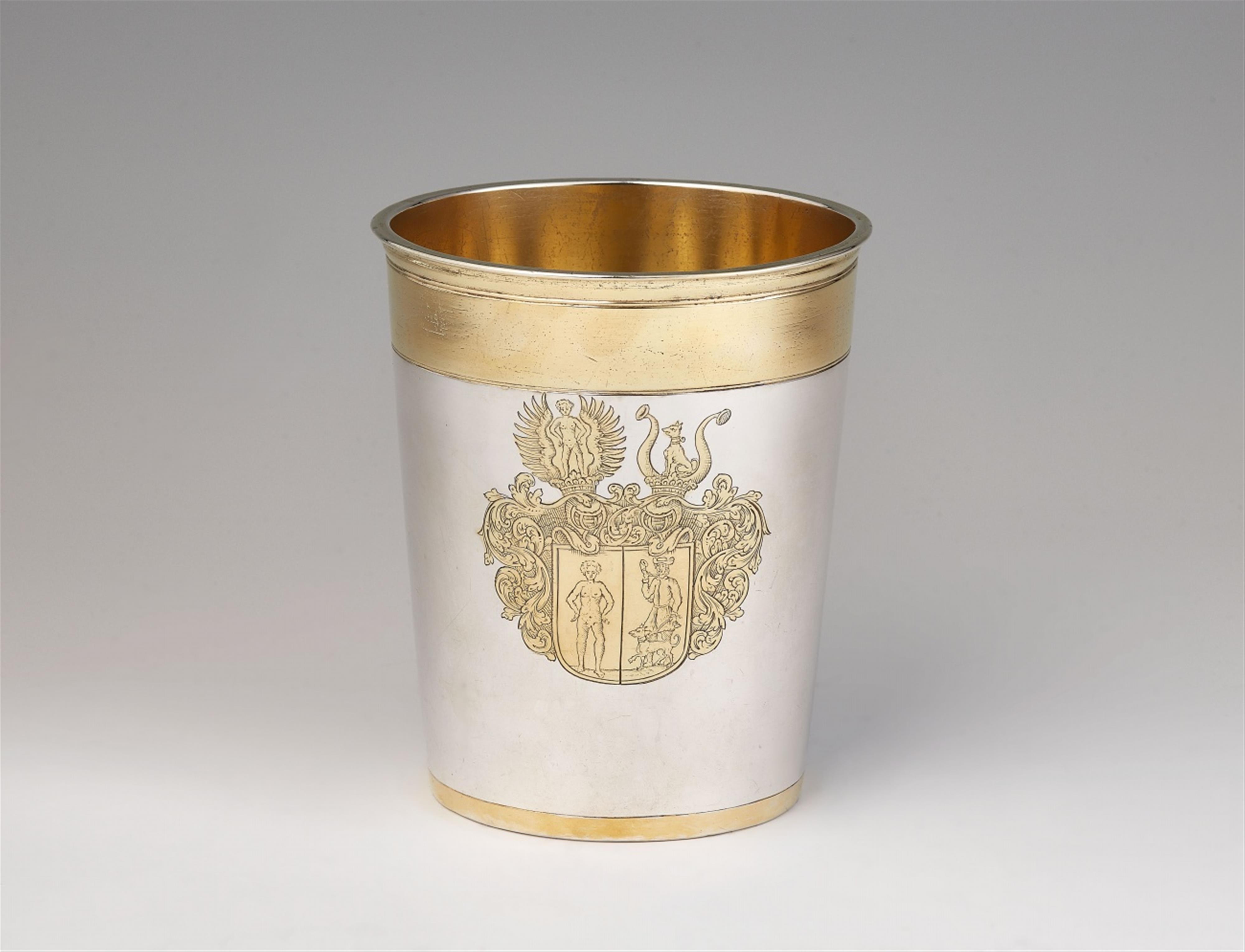 A large parcel gilt Augsburg silver beaker - image-1