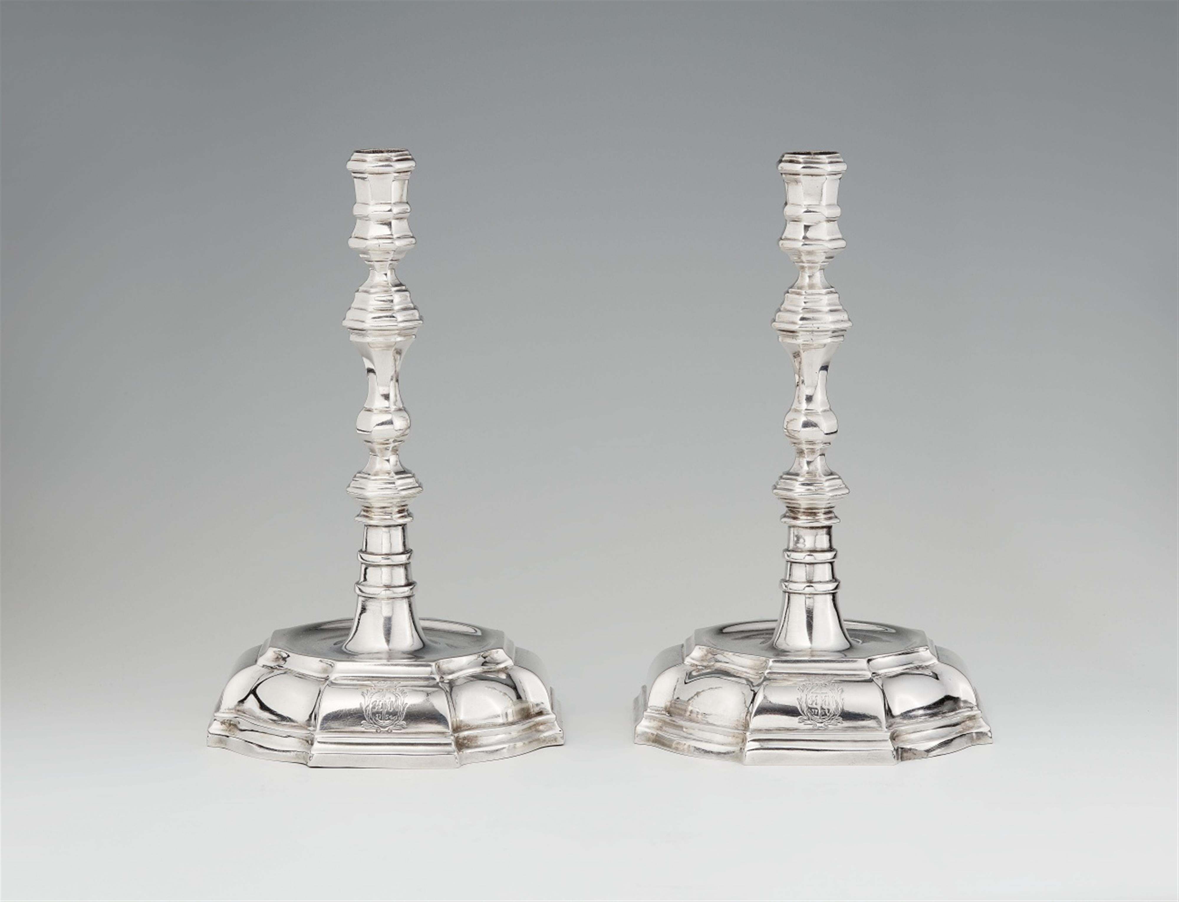 A pair of Baroque Bremen silver candlesticks - image-1