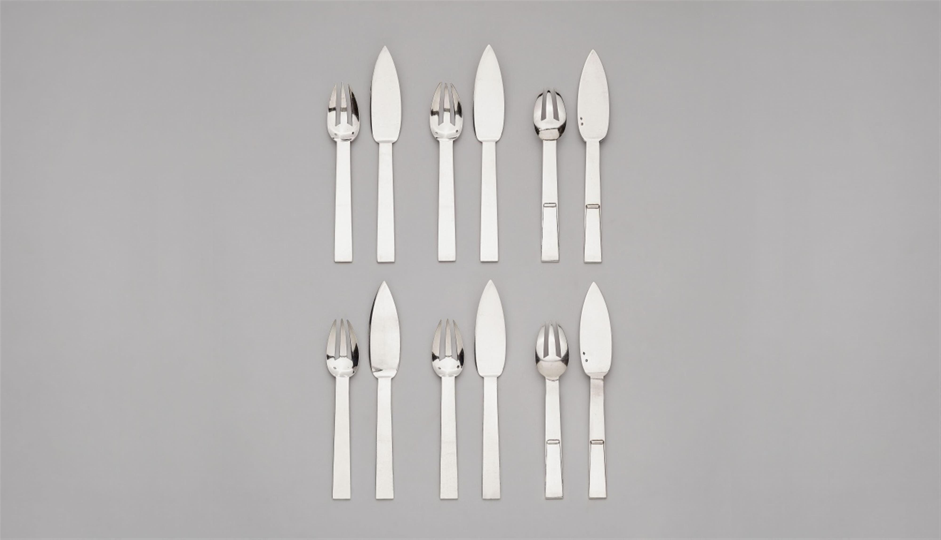 A Puiforcat silver fish cutlery set - image-1